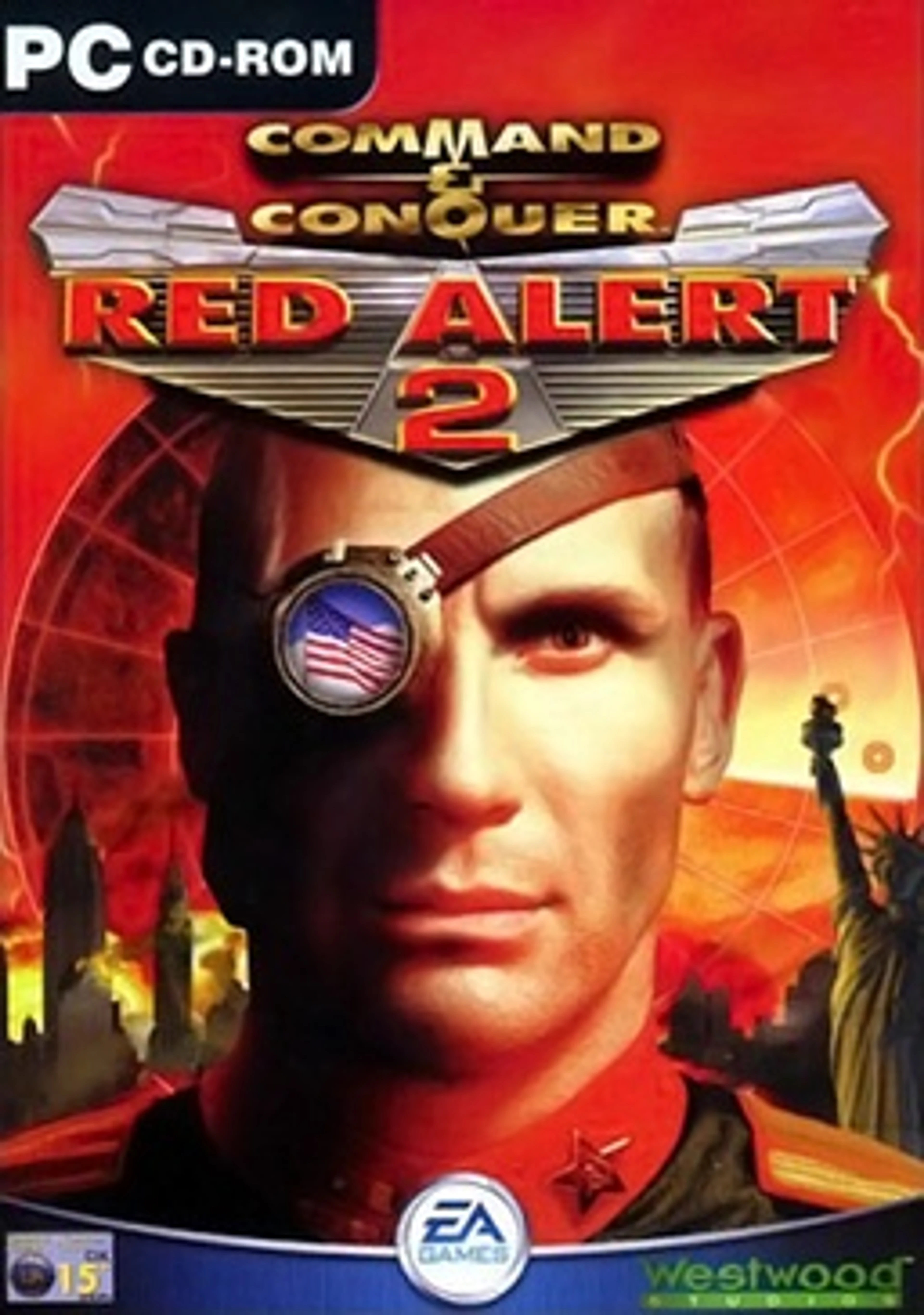 Original cover art for Command & Conquer: Red Alert 2.
