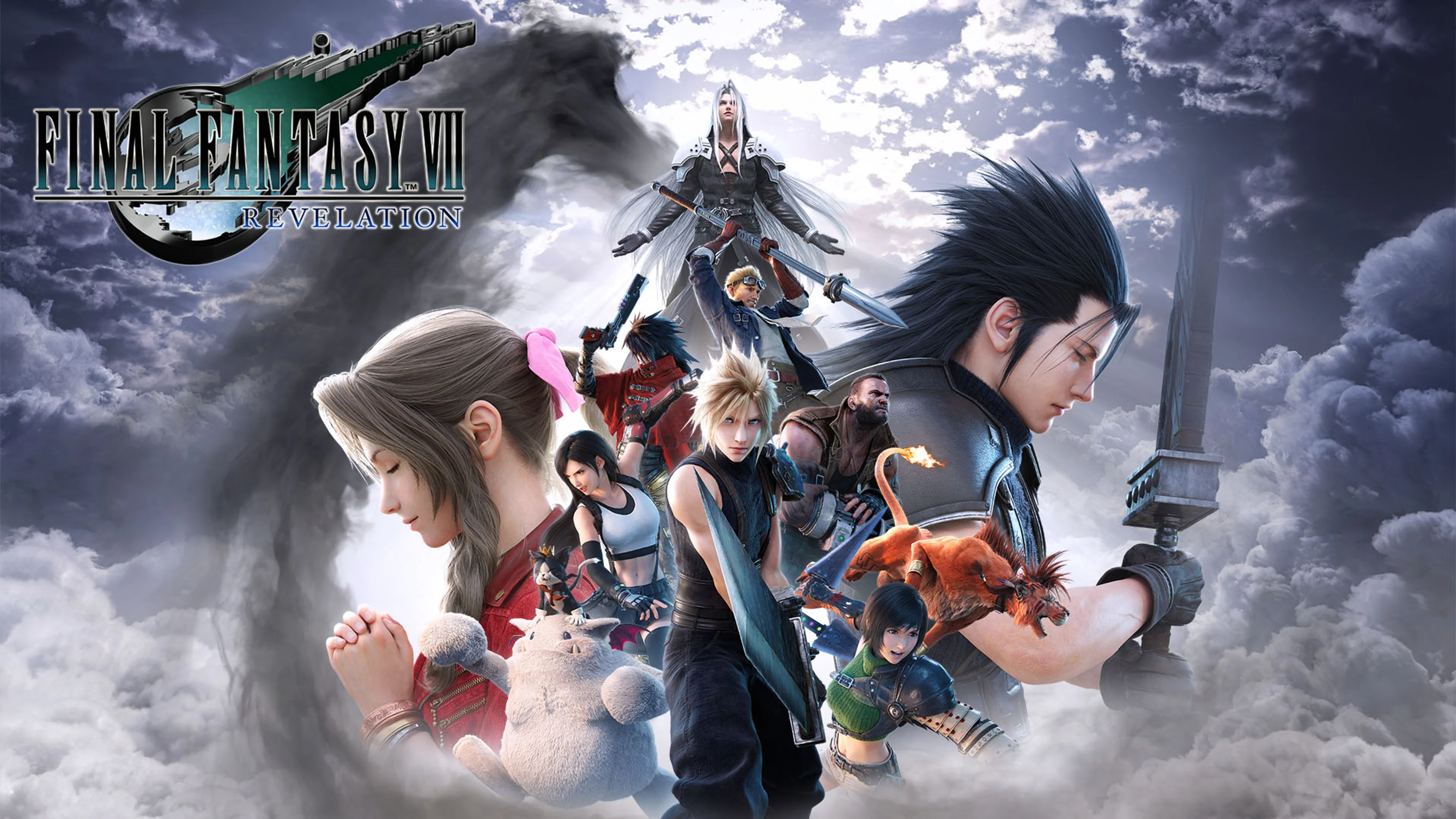 Final Fantasy VII Revelation key art shows Cloud, Sephiroth, and the returning cast.