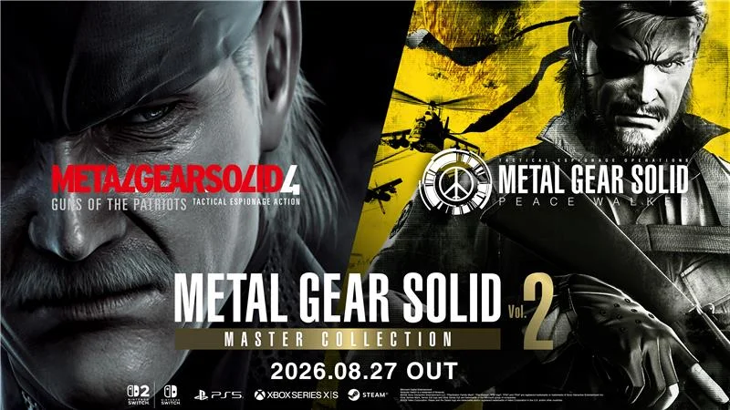 Official Metal Gear Solid Master Collection Vol. 2 artwork featuring Old Snake and Big Boss.