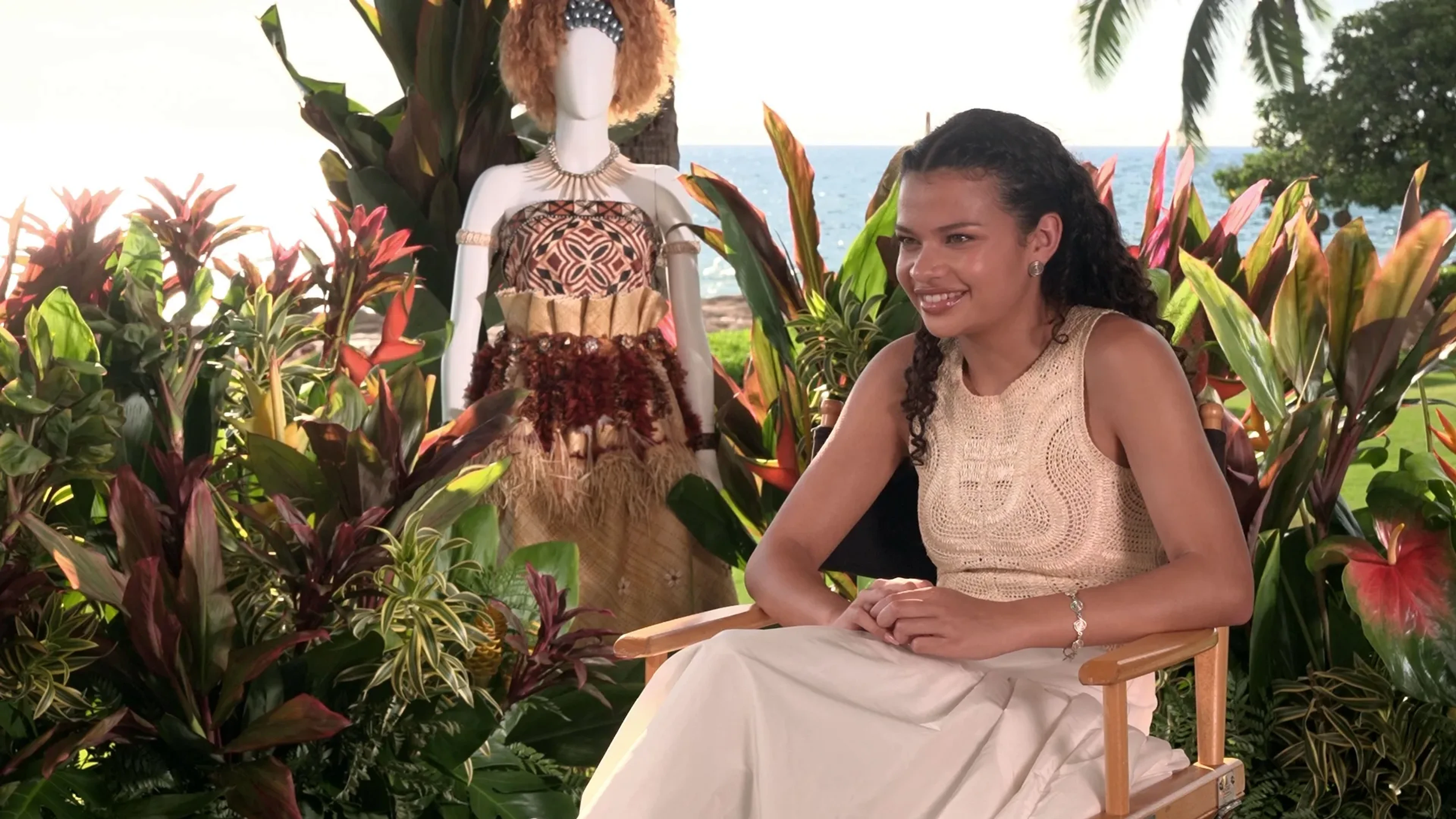 Catherine Lagaʻaia during Disney’s Moana interview.