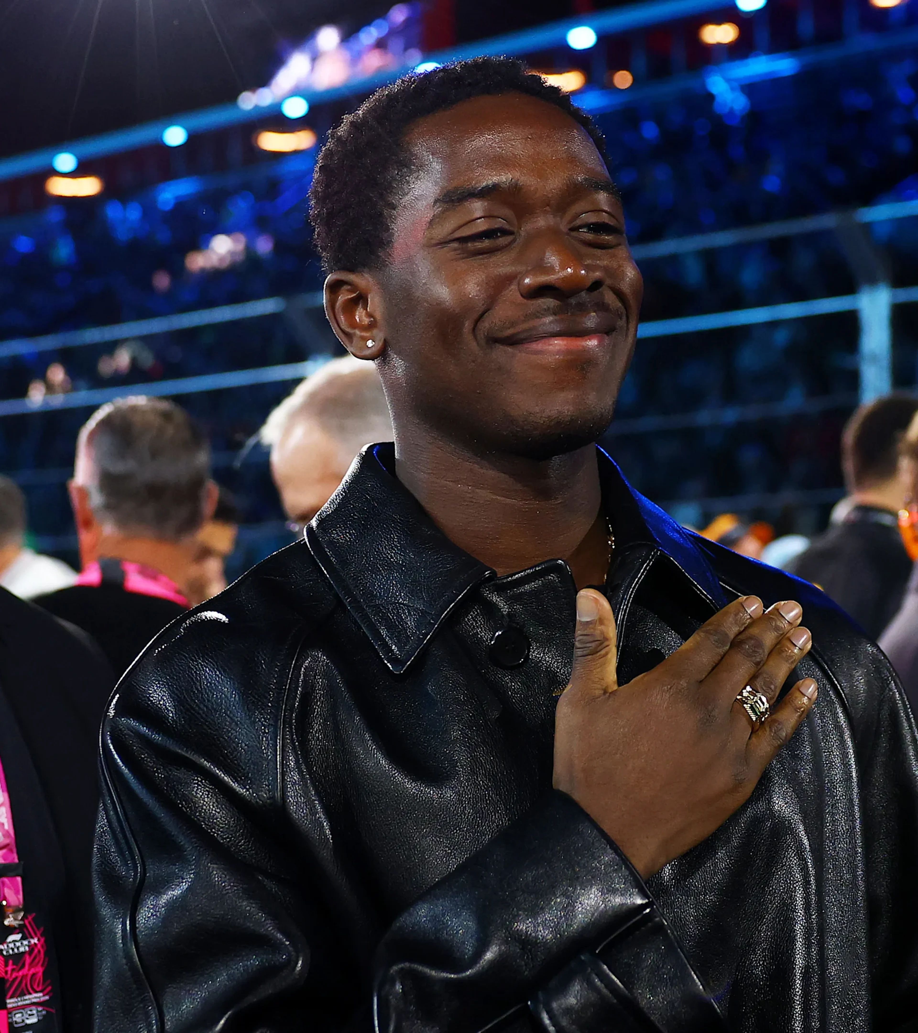 Damson Idris in F1 The Movie at the Las Vegas Grand Prix.
