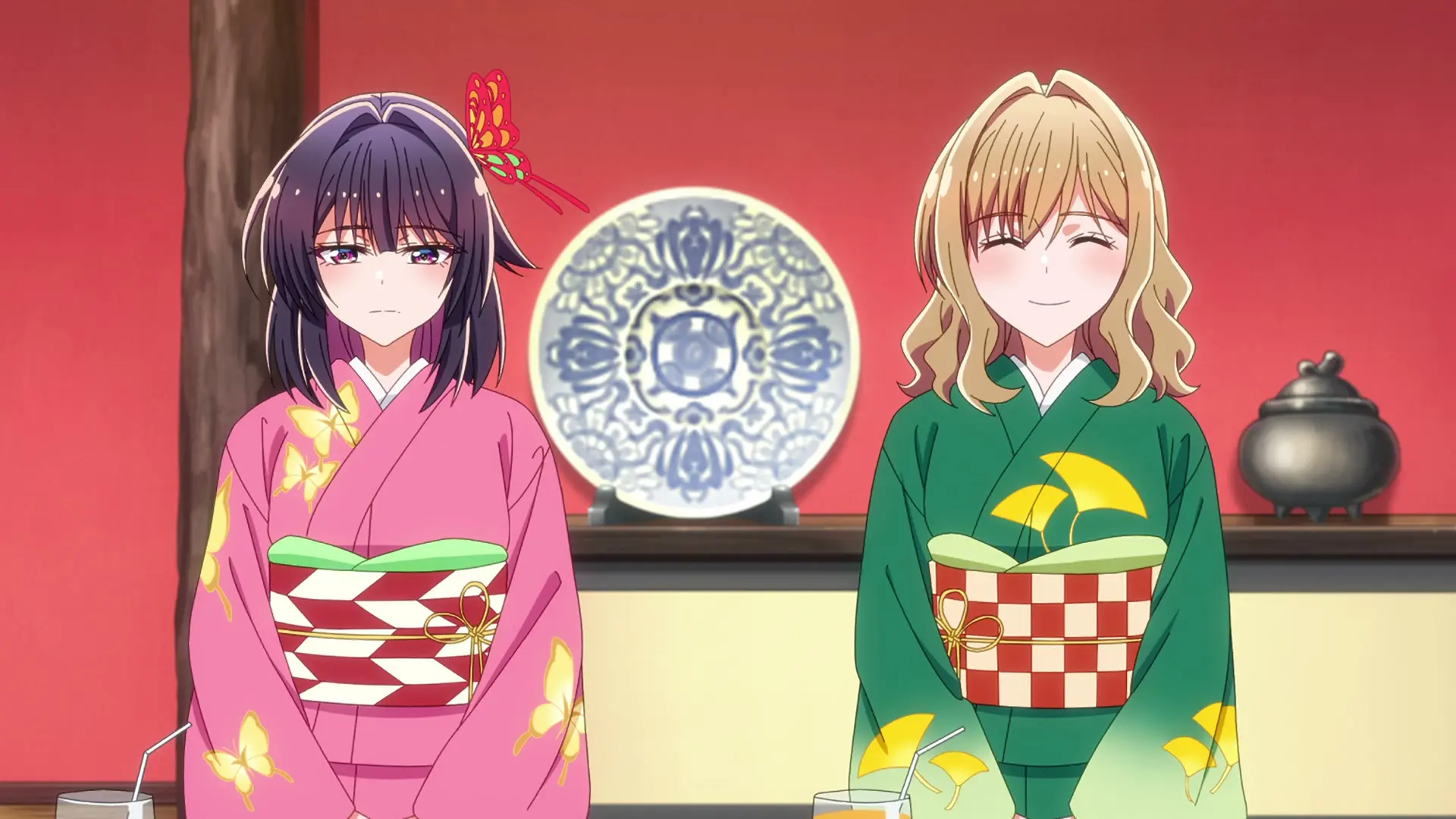 Hana and Hazuki Ichise stand together in Bride of the Barrier Master.