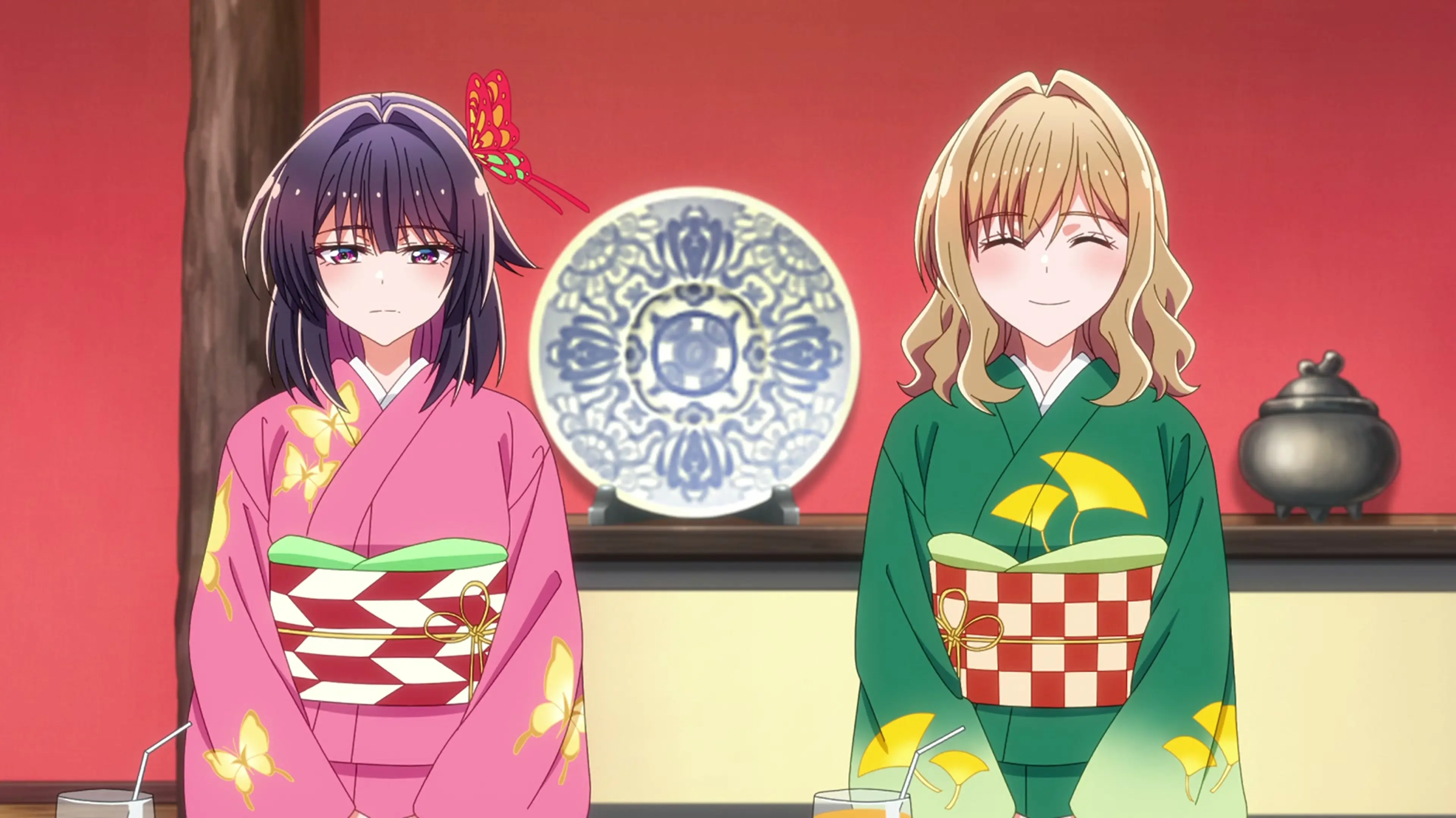 Hana and Hazuki Ichise stand together in Bride of the Barrier Master.