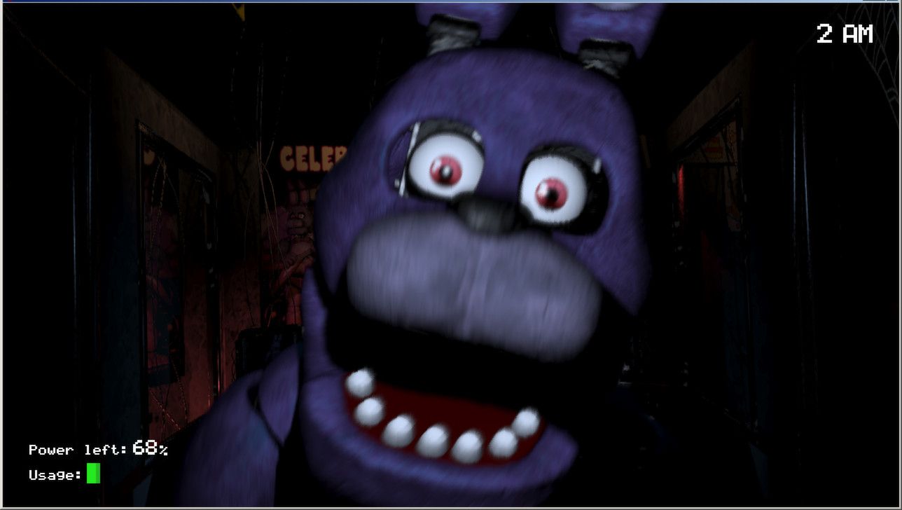 Bonnie appears close to the office camera in Five Nights at Freddy's.