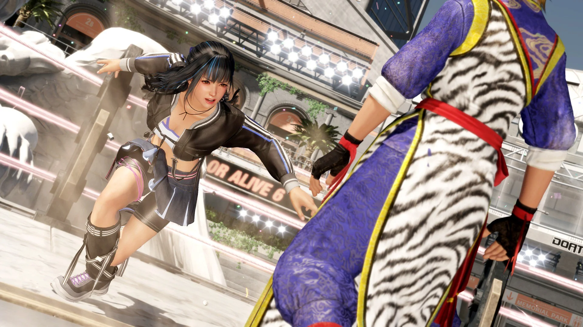 Minato uses a spinning attack against another fighter in Dead or Alive 6 Last Round.