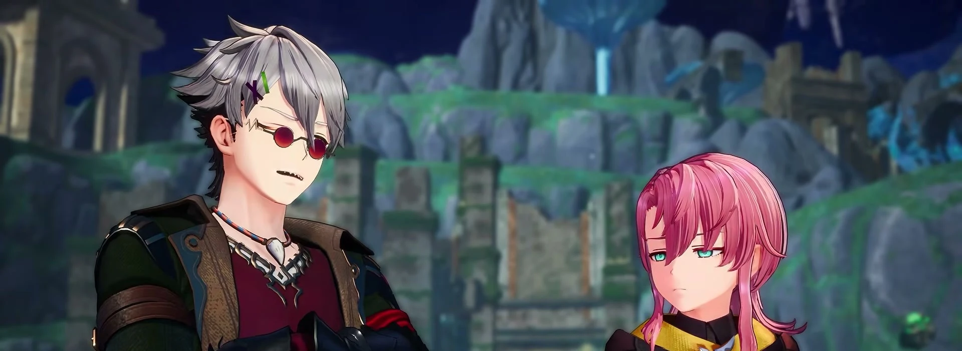 Rutger speaks with one of Karia’s new companions inside ancient ruins.