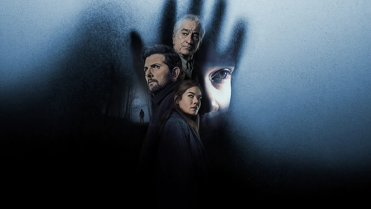 Robert De Niro, Adam Scott, and Michelle Monaghan in The Whisper Man.