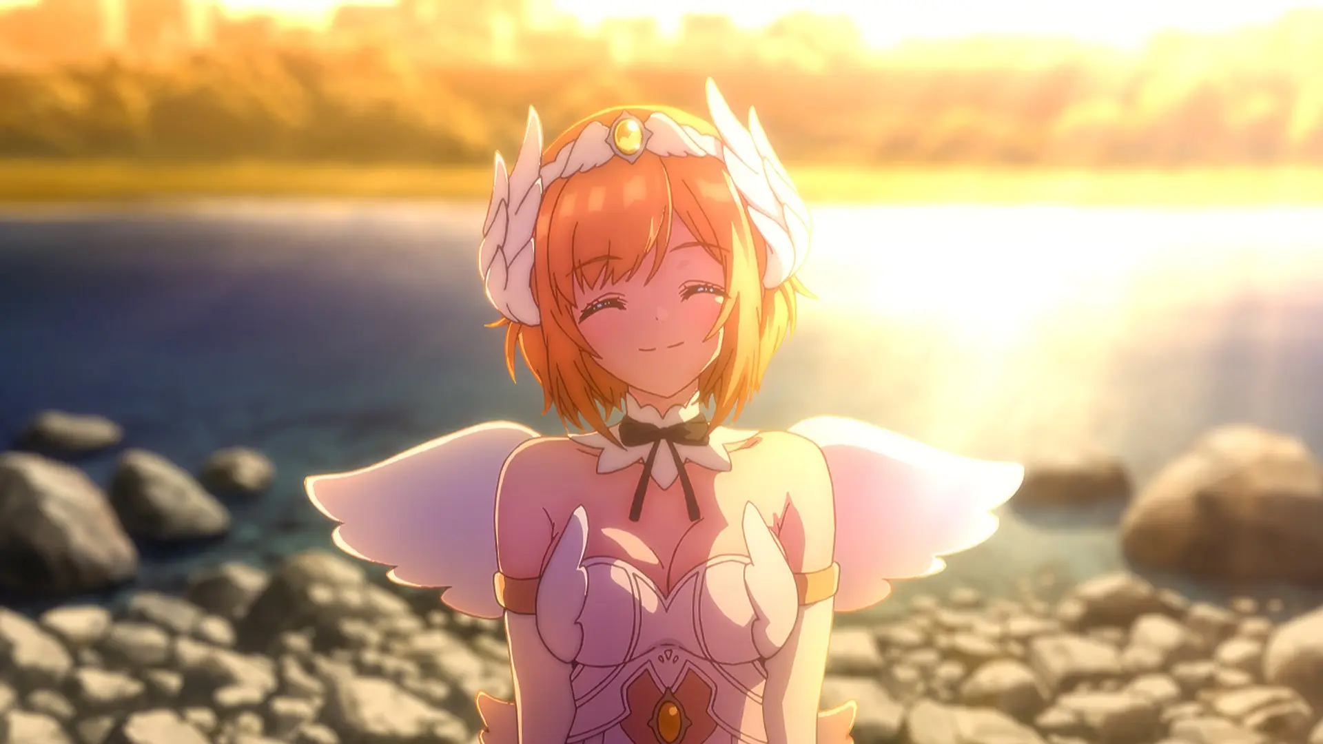 Rumitia smiles in a bright official Arcanadea anime teaser image.