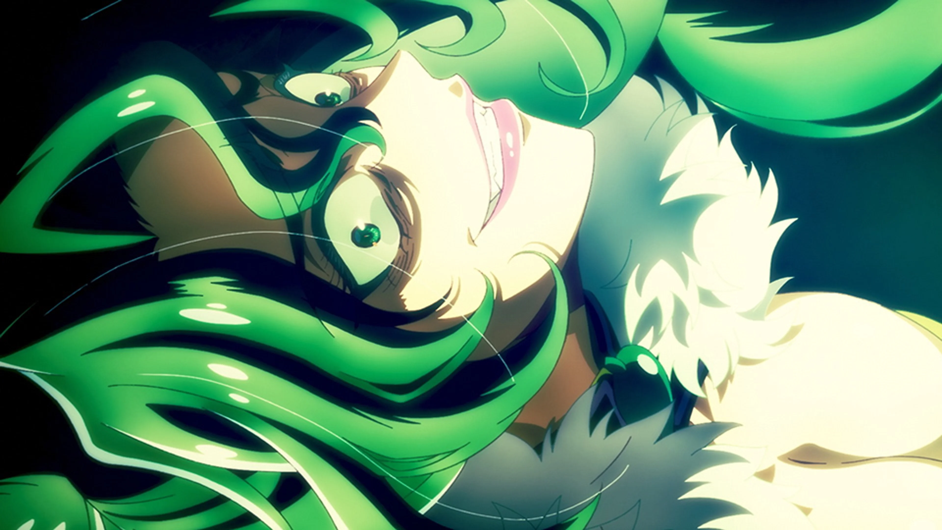 A green-haired character appears in an official episode 13 still.