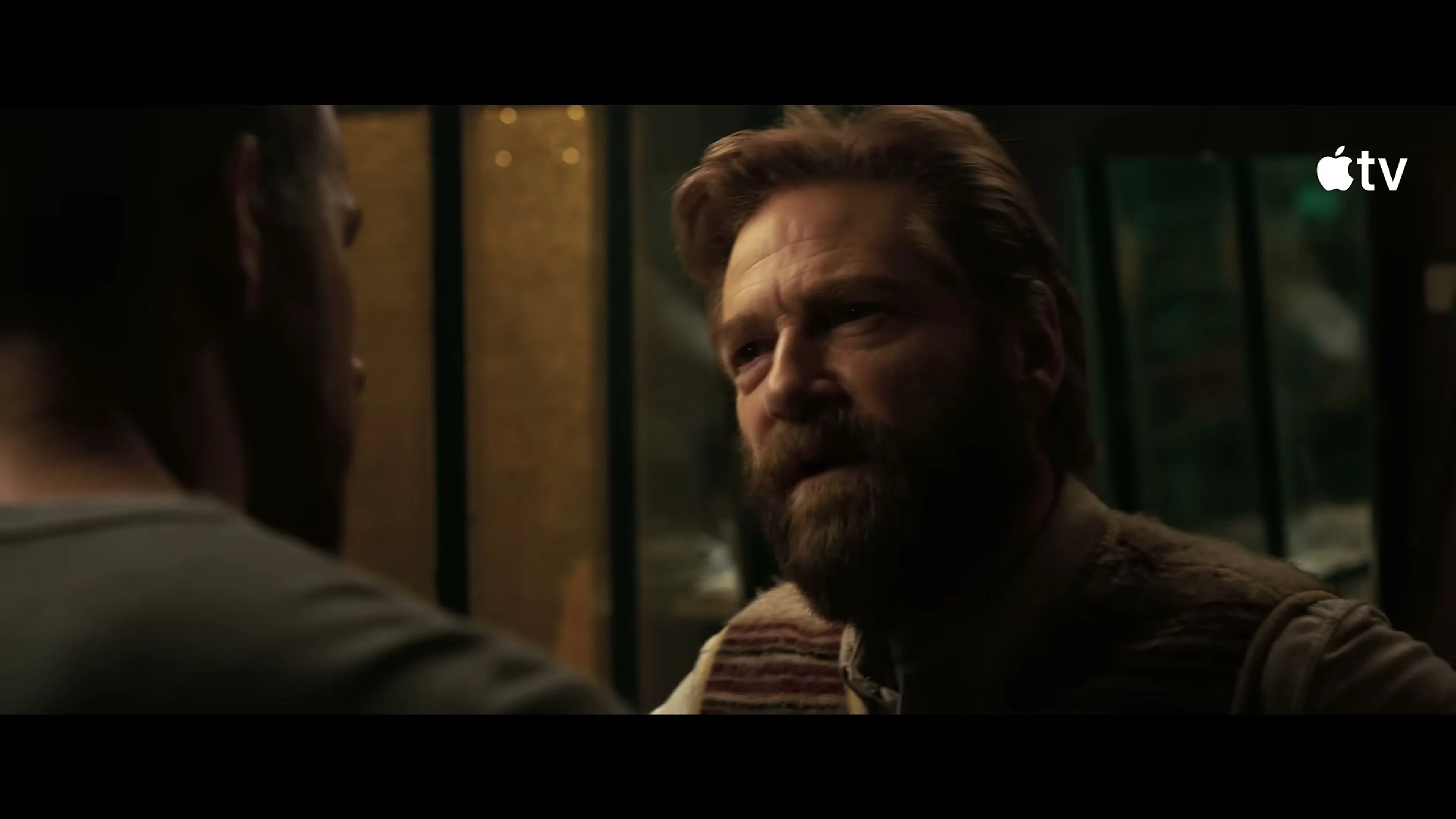Kenneth Branagh as Nikolai Ustinov listens inside his cabin in Mayday.