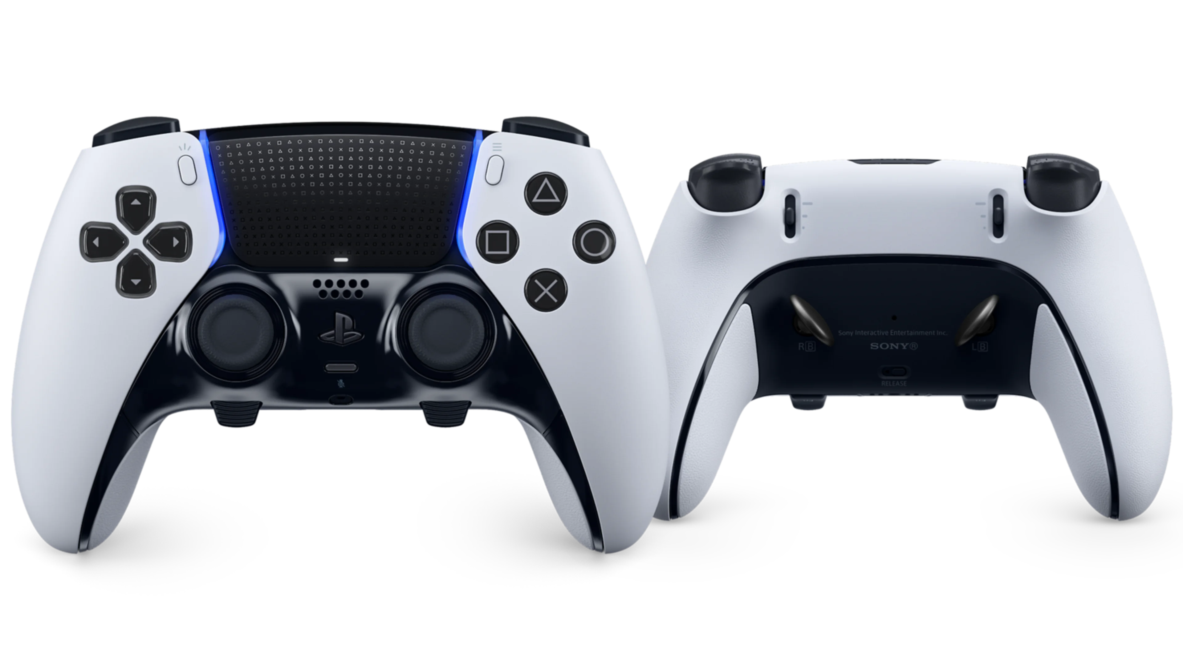 Front and rear views of the DualSense Edge