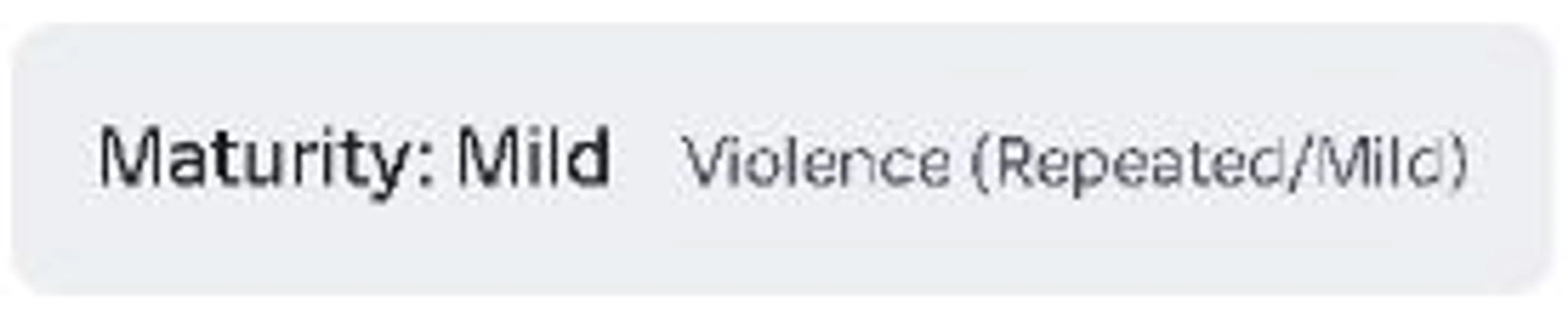The Blox Fruits About panel reads Maturity: Mild and Violence (Repeated/Mild).