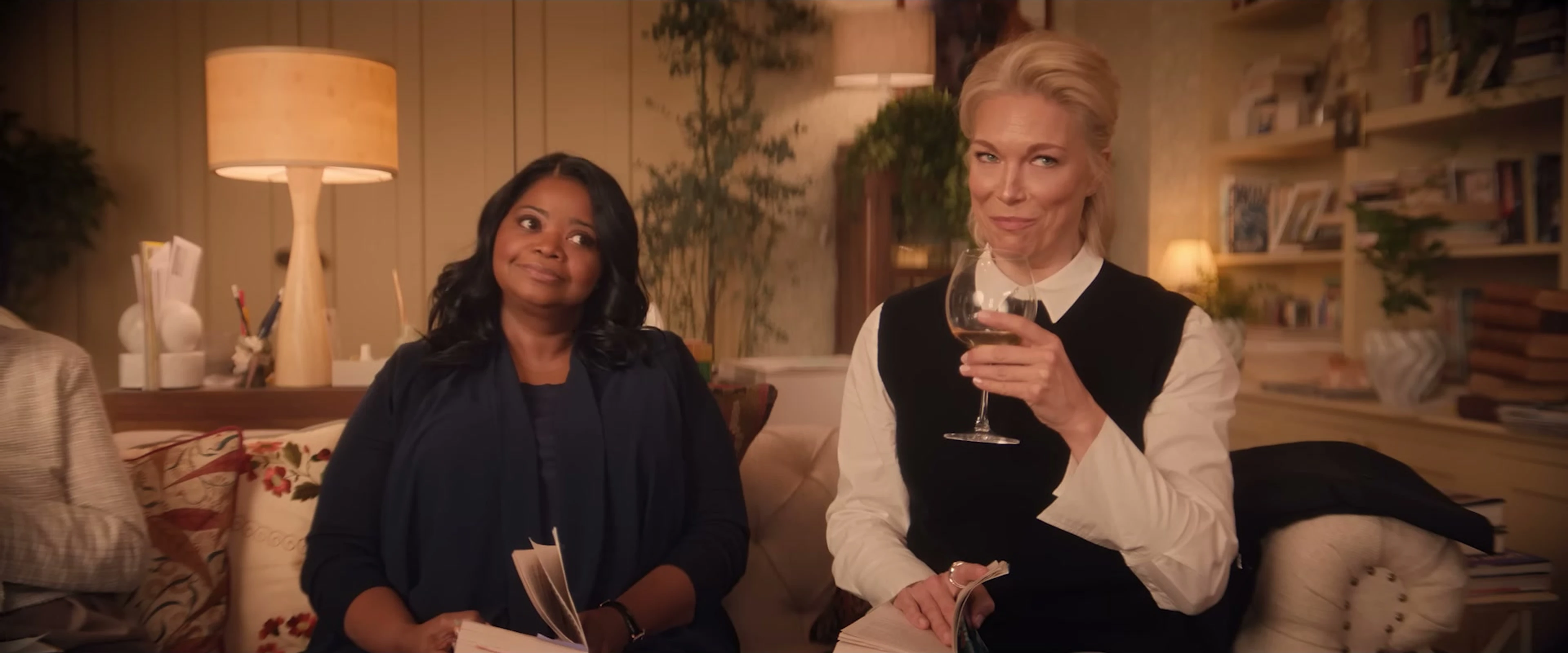 Octavia Spencer and Hannah Waddingham sit together in Ride or Die.