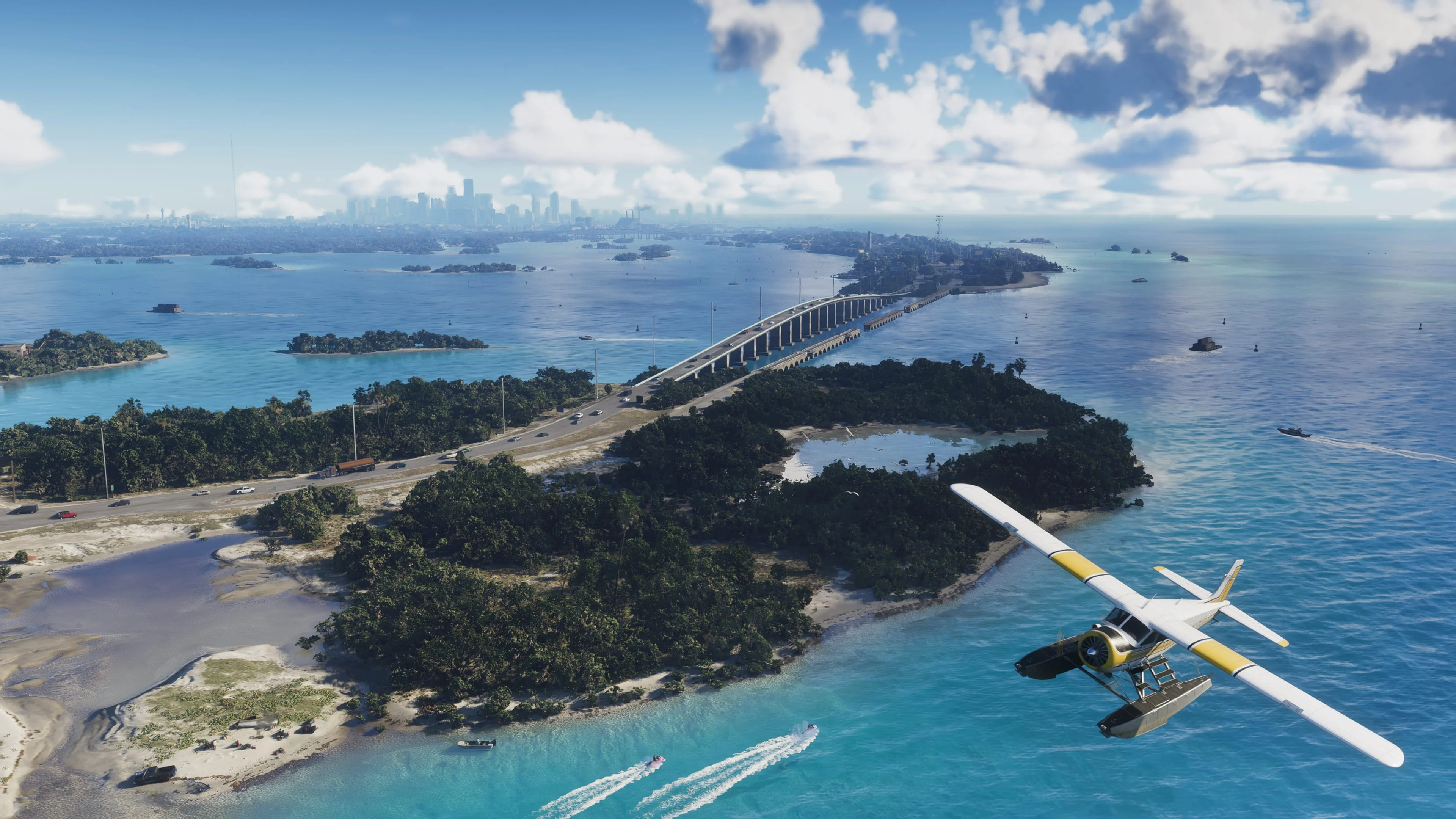An official Grand Theft Auto VI image shows a wide view of the Leonida setting and its connected waterways.