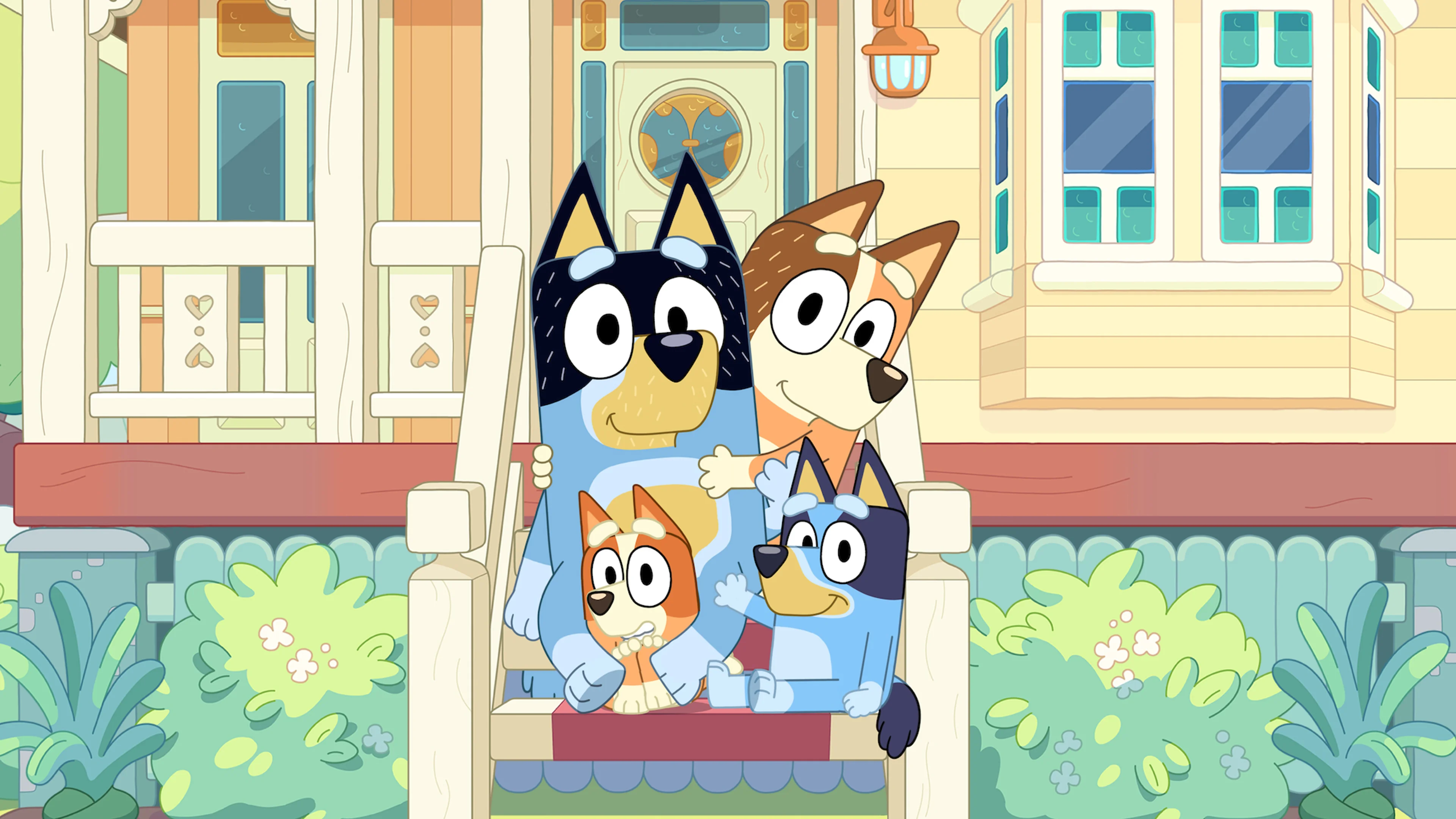 Bluey and the Heeler family in official series artwork.