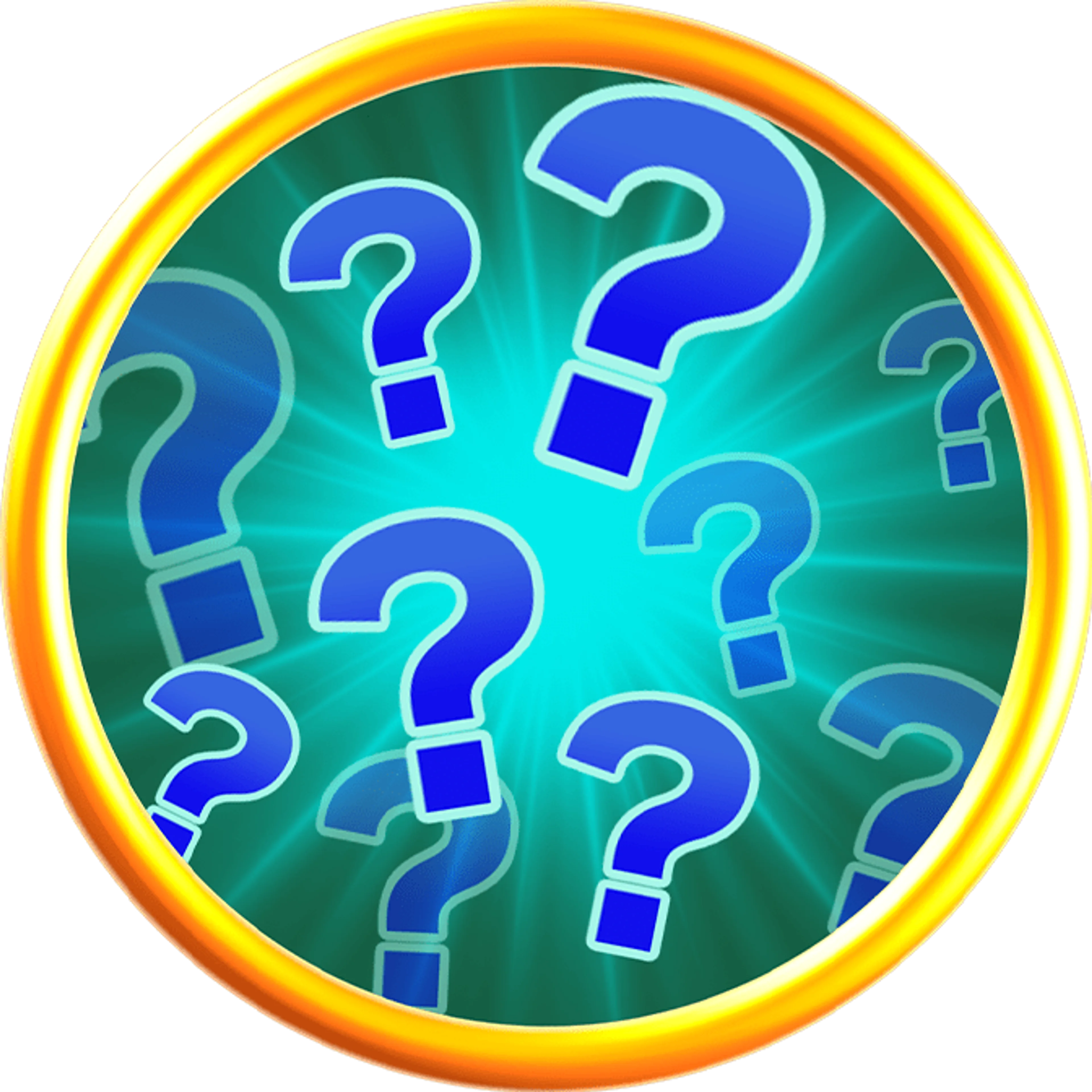 Official Sonic Racing: CrossWorlds random Travel Ring: blue question marks inside a gold circle.