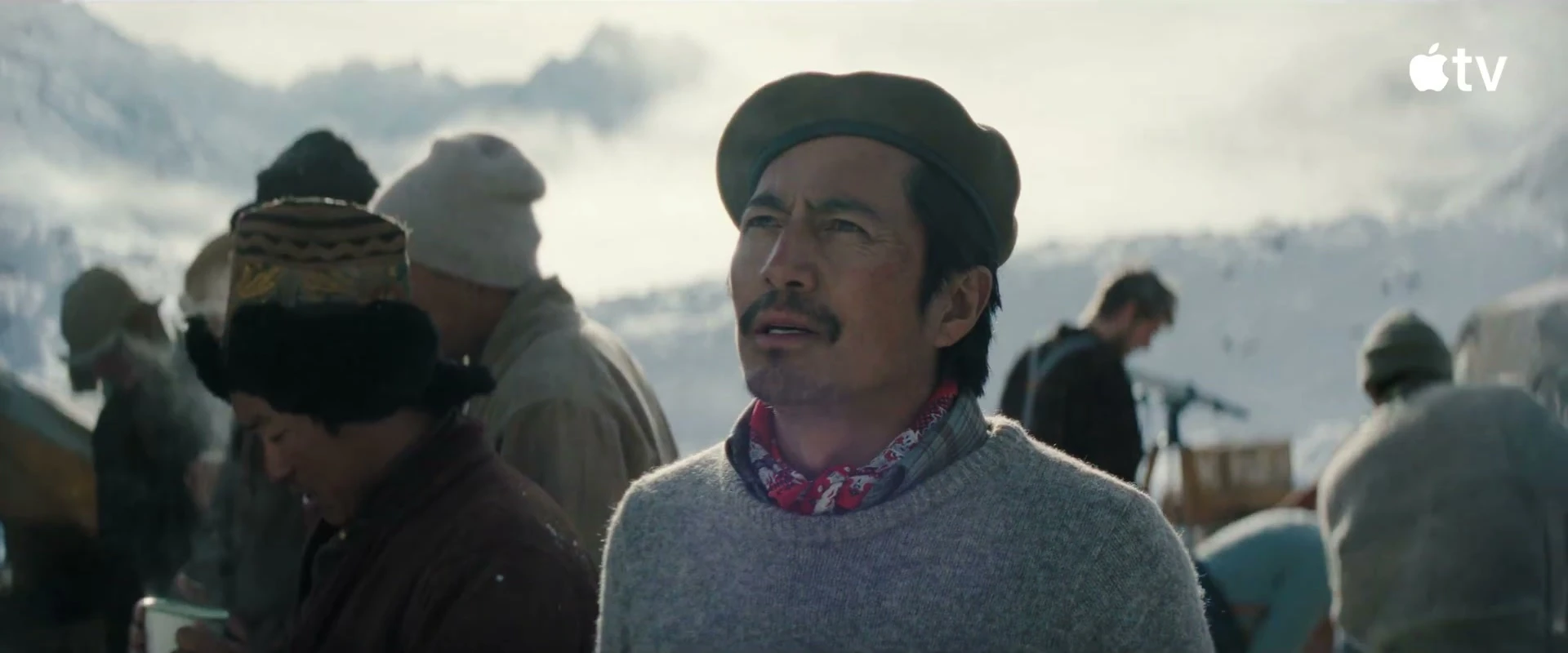 Genden Phuntsok stands at an Everest expedition camp as Tenzing Norgay.