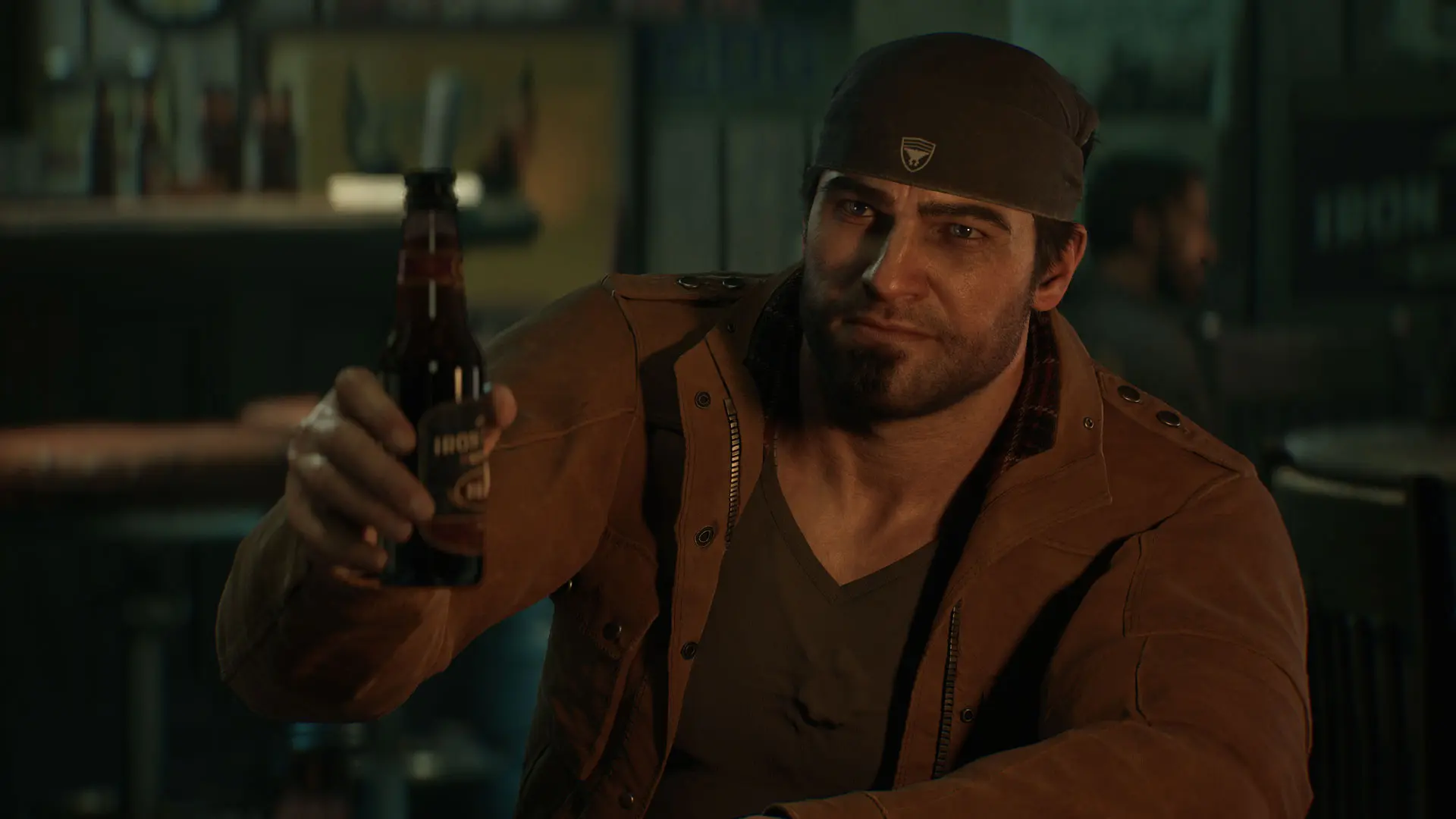 Marcus Fenix raises a bottle in Gears of War: E-Day.