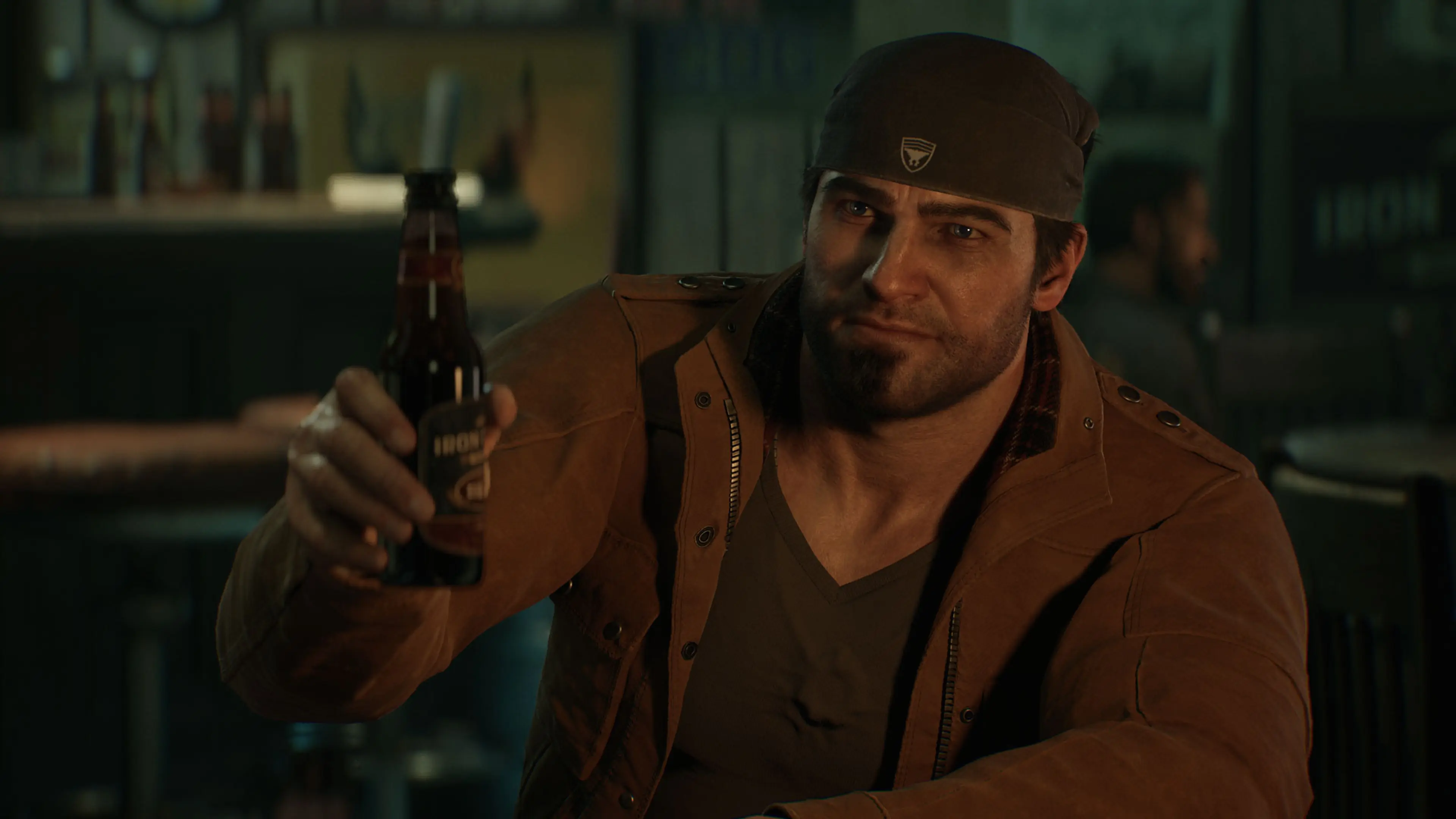 Marcus Fenix raises a bottle in Gears of War: E-Day.