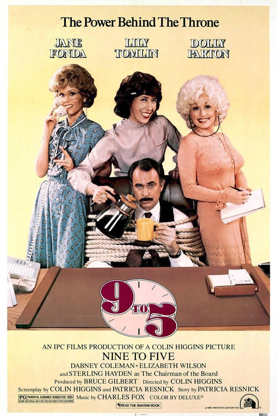 Original 9 to 5 theatrical poster featuring Jane Fonda, Lily Tomlin and Dolly Parton with Dabney Coleman.