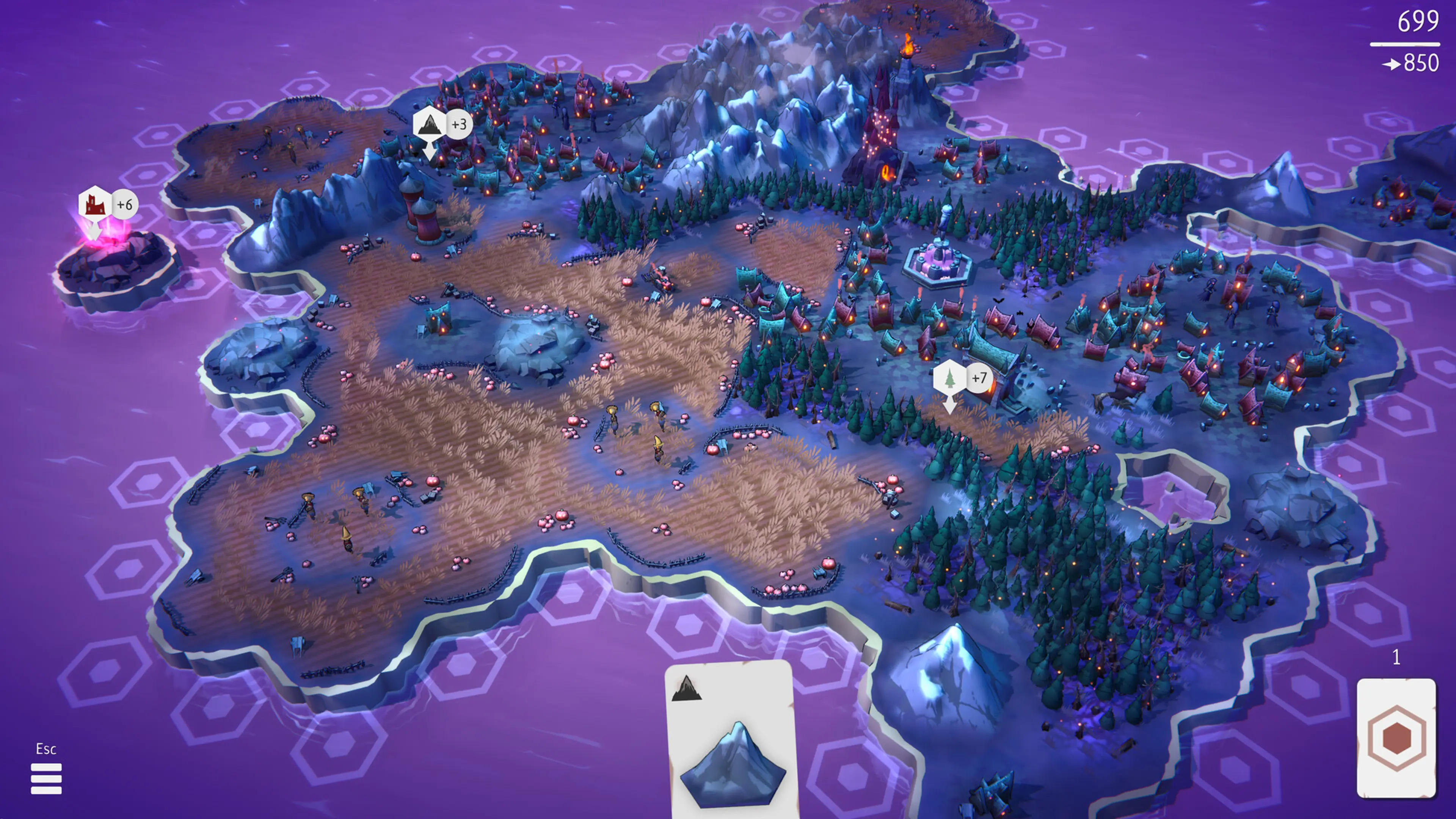 A large Fangtopia board spreads across multiple terrain regions with portals and objective markers.