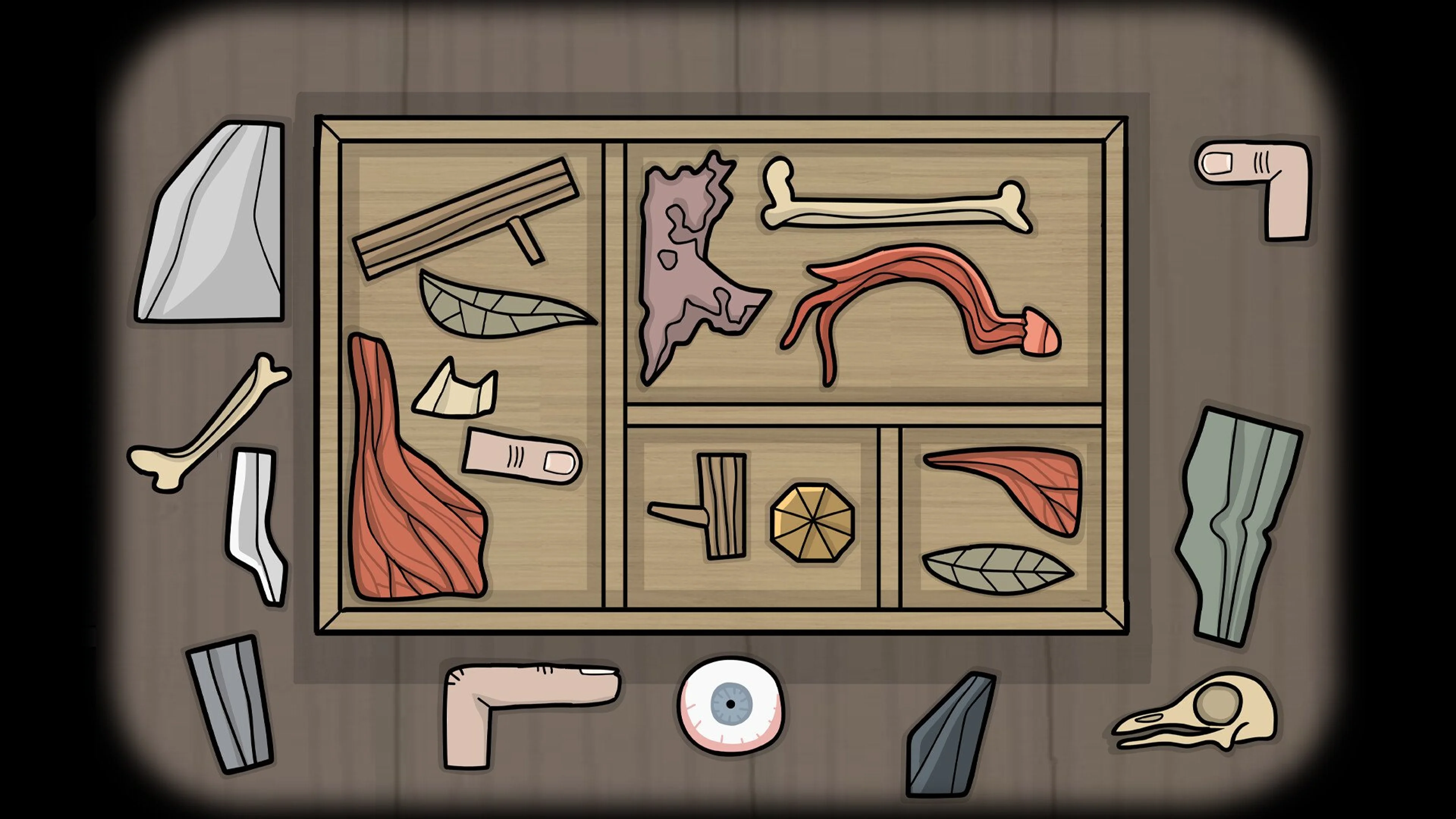 A tray of unusual items in Servant of the Lake