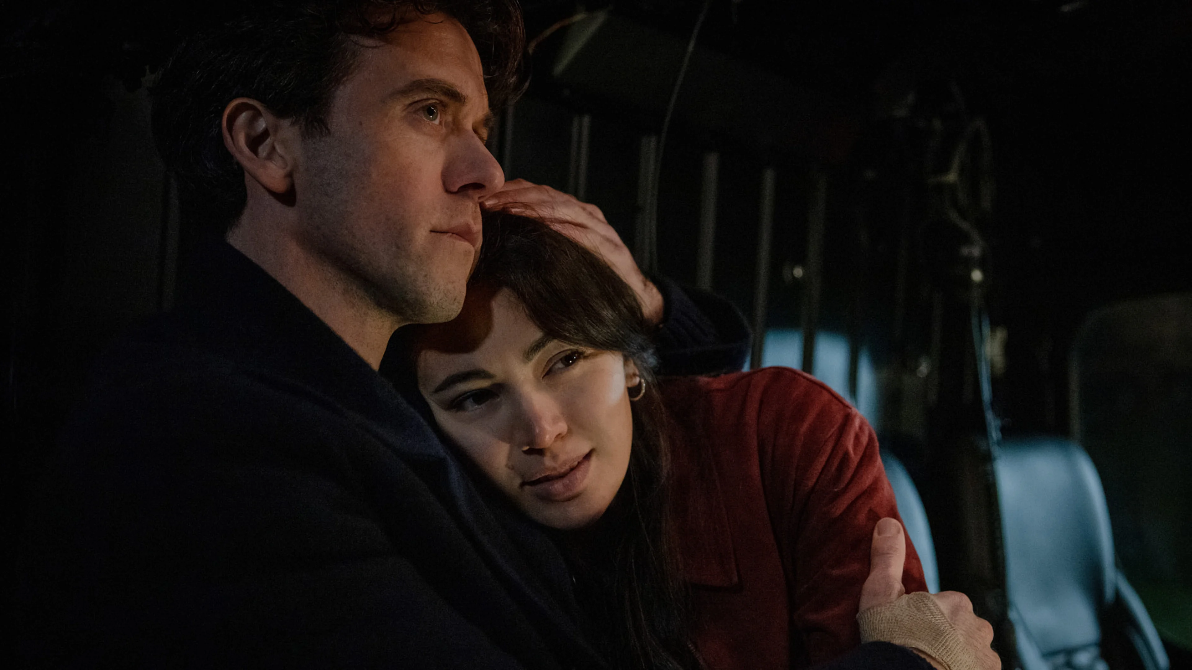 Ashley Zukerman and Jessica Henwick appear together in an official Silo Season 3 still.