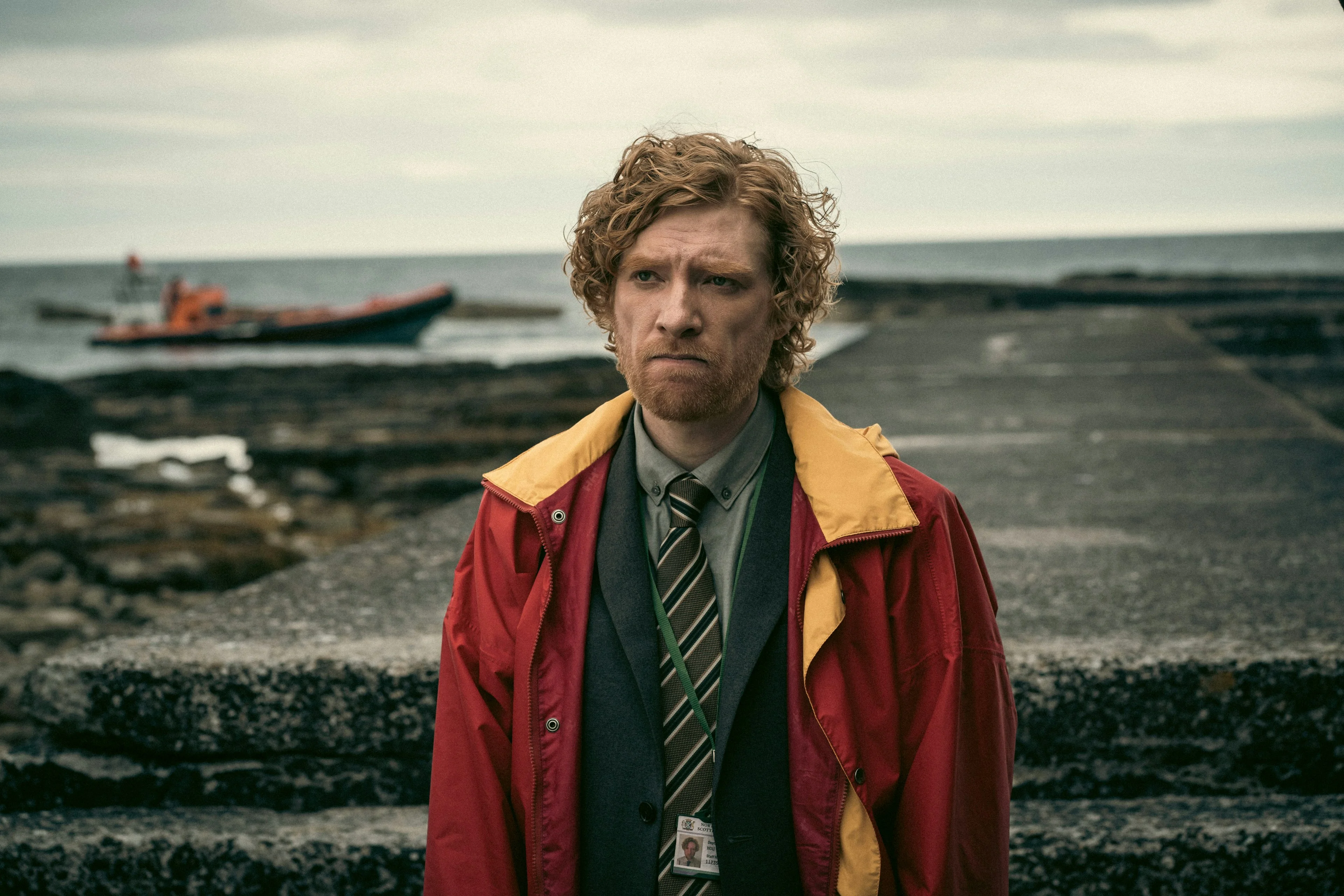 Domhnall Gleeson as Daniel on the Scottish island in The Incomer.