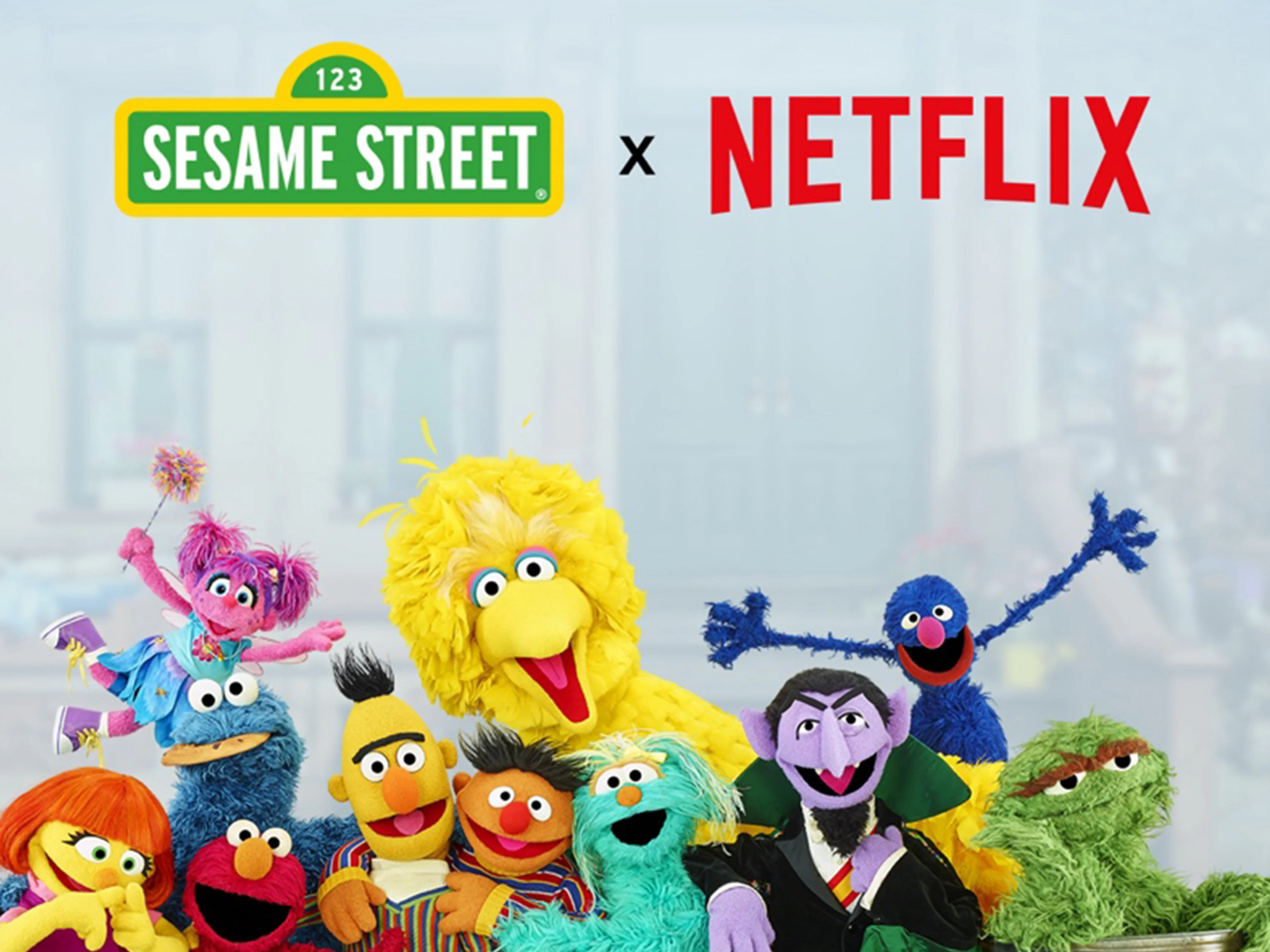 Official group art with Sesame Street characters and partnership logos.