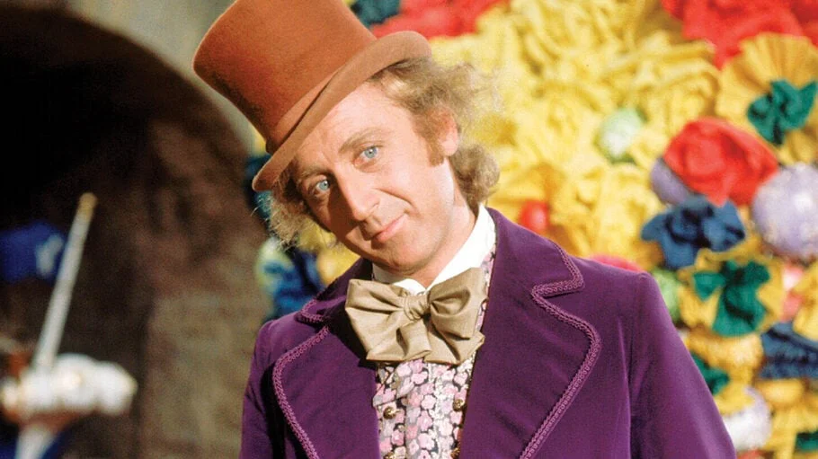 Gene Wilder plays Willy Wonka in the 1971 film Willy Wonka & the Chocolate Factory.