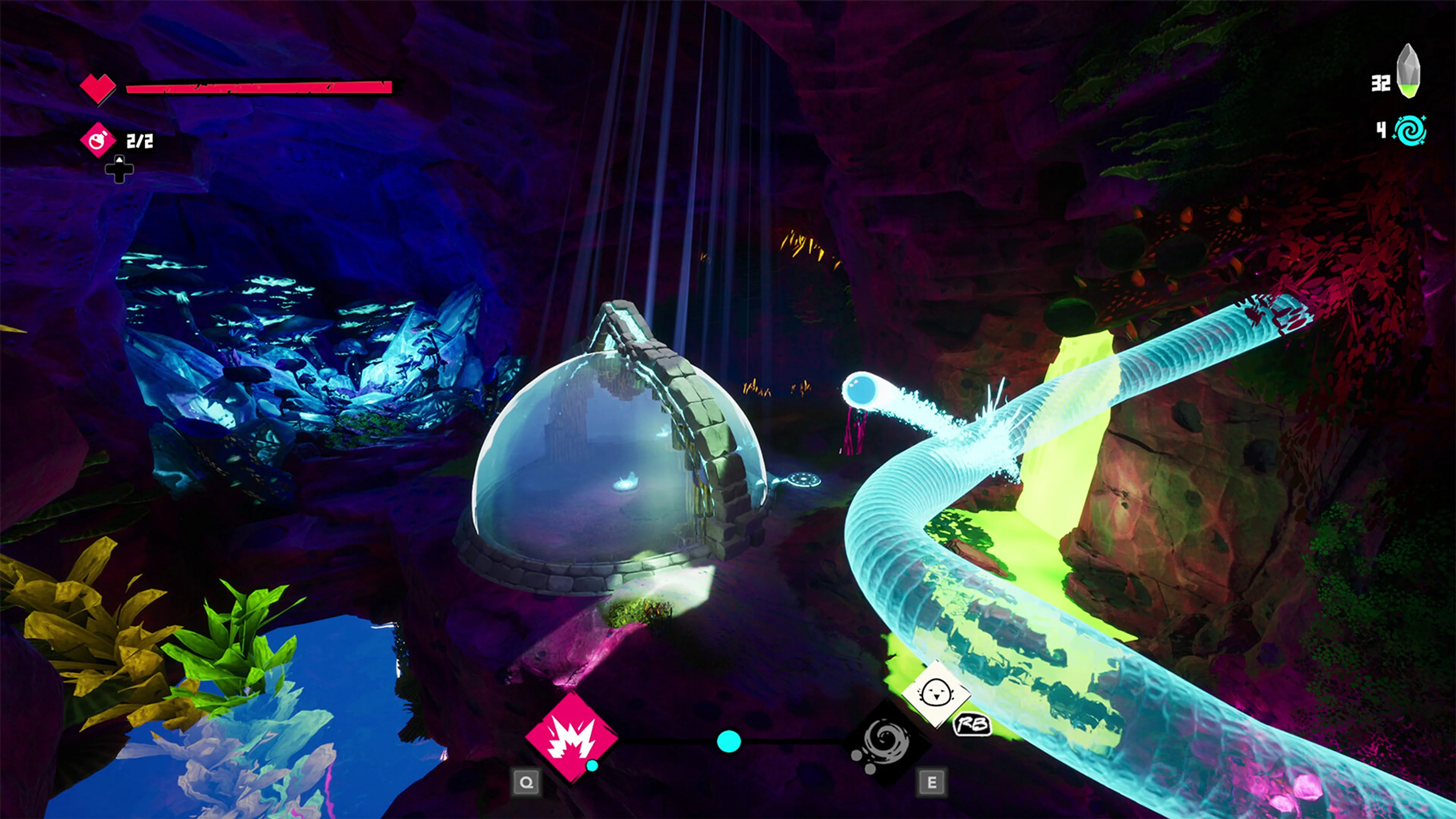 One fights in a rocky cavern in Fading Echo.