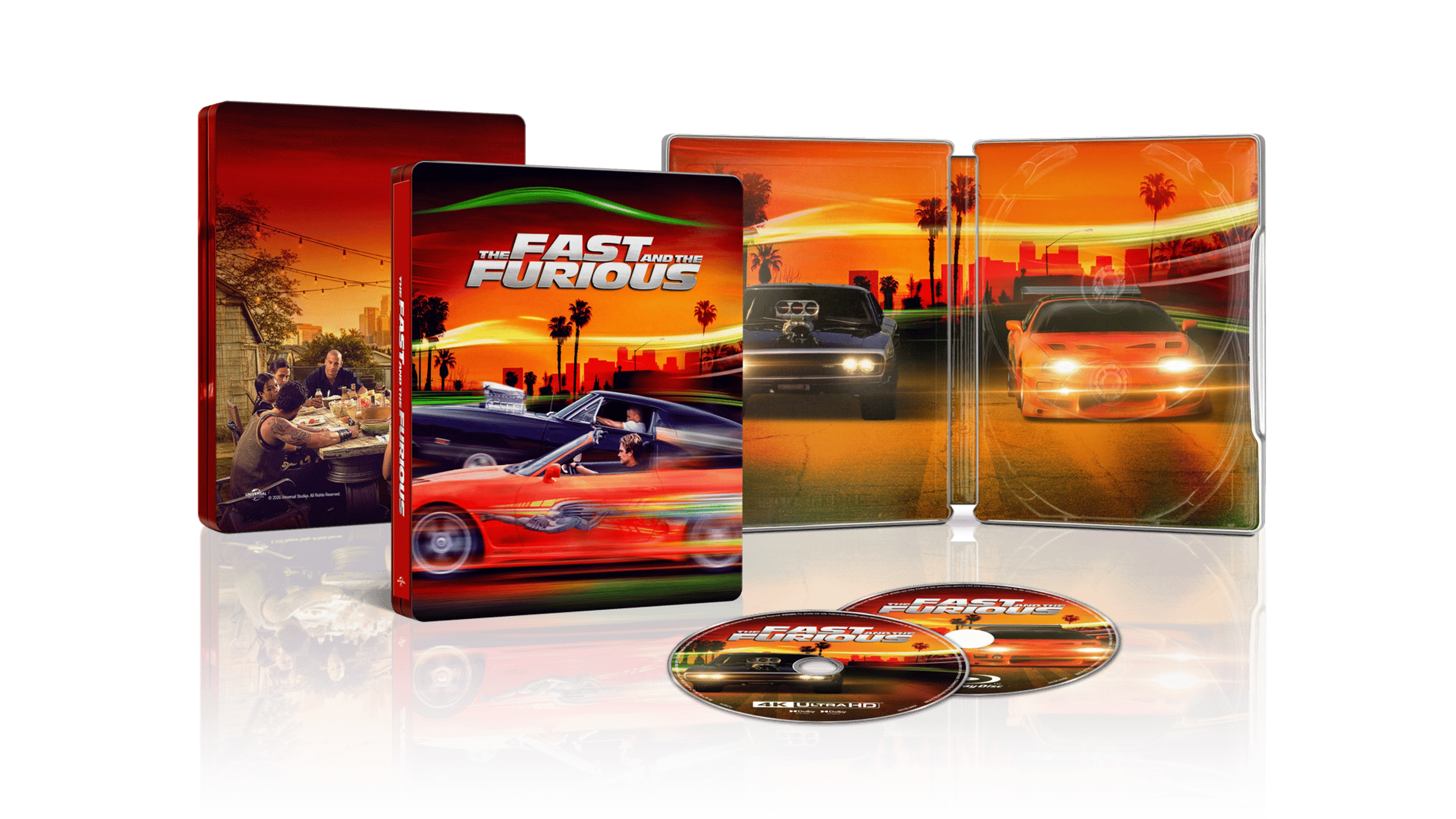 The Fast and the Furious 25th Anniversary steelbook packaging with the franchise logo and cars