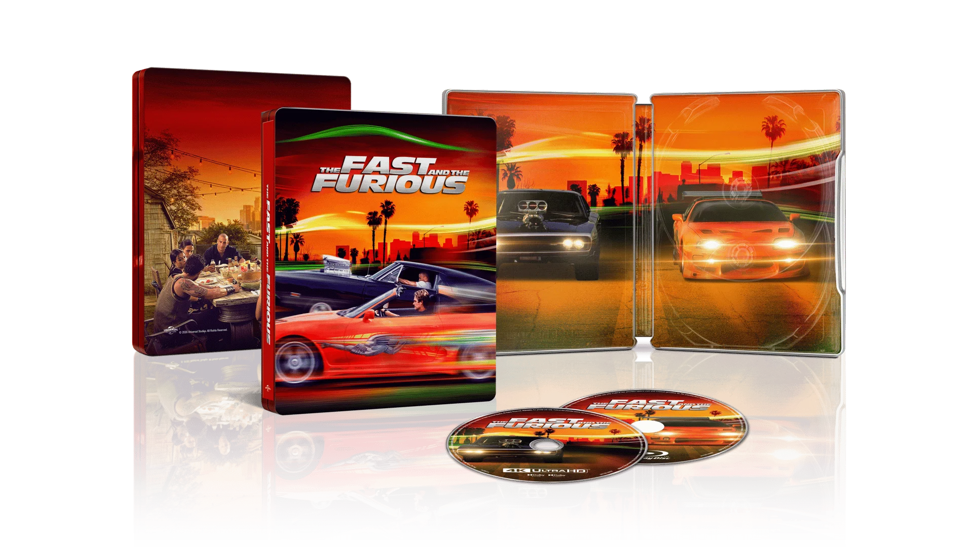 The Fast and the Furious 25th Anniversary steelbook packaging with the franchise logo and cars