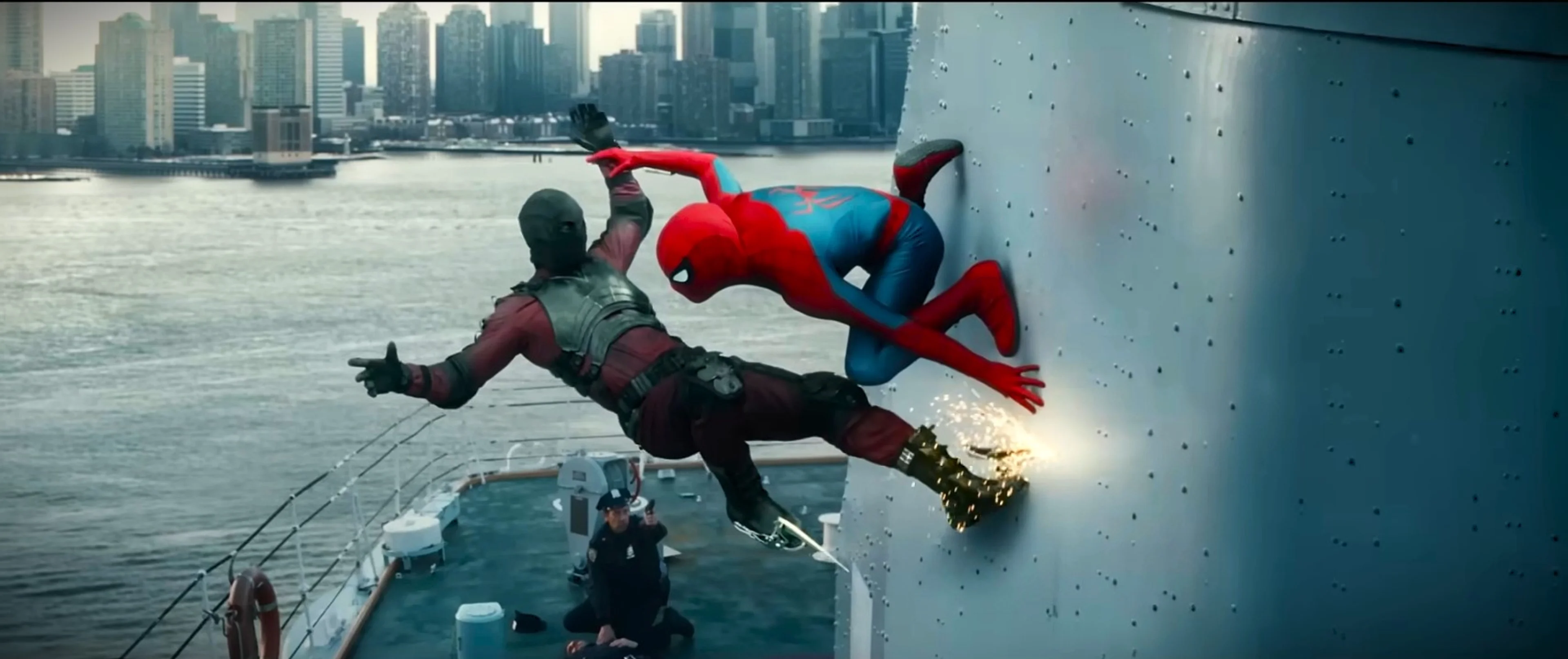Tom Holland's Spider-Man fights a masked opponent in an official Spider-Man: Brand New Day image.