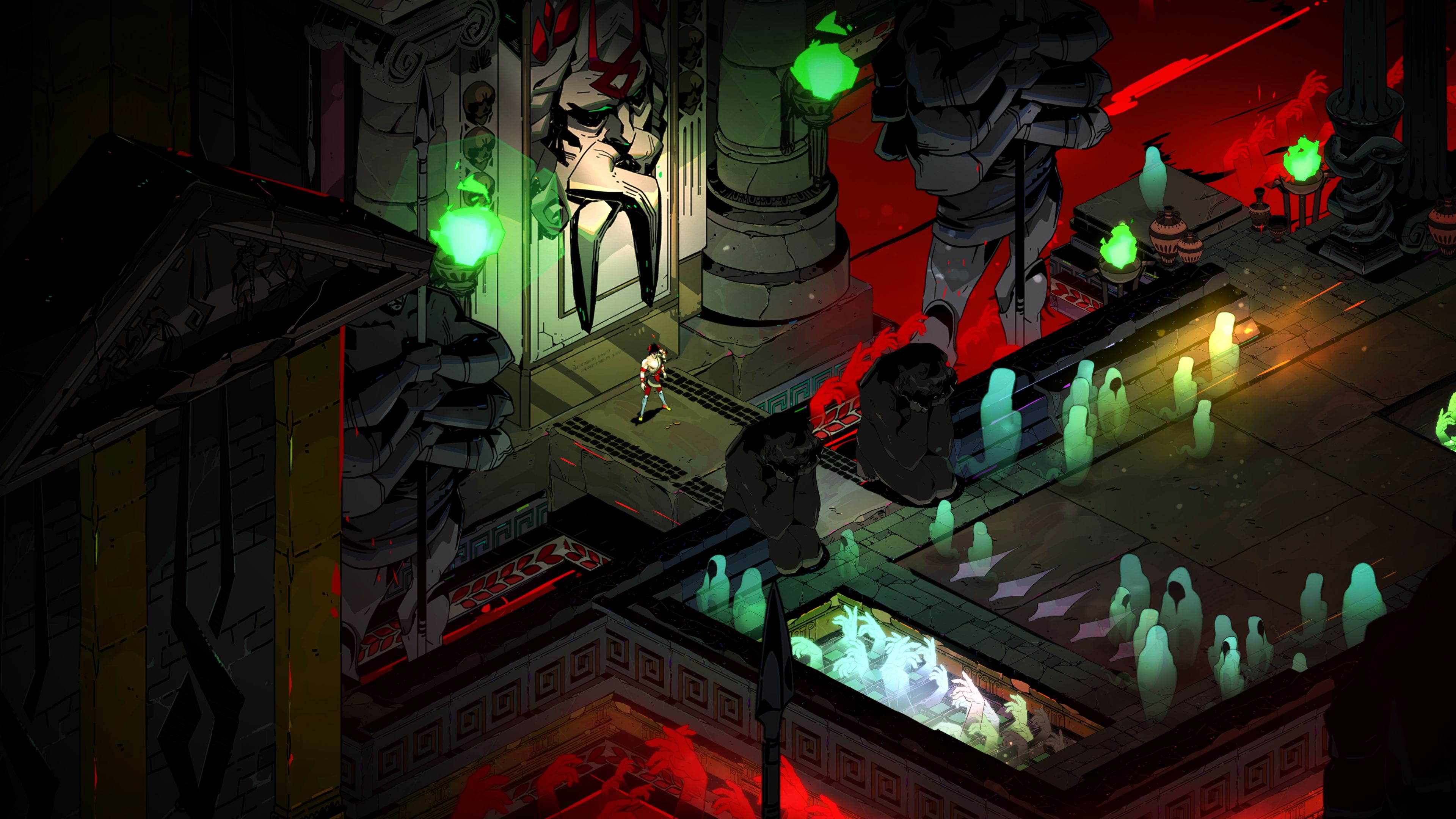 Zagreus stands in the first chamber of an escape attempt.