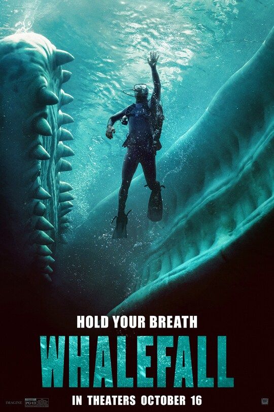 Official Whalefall poster shows a diver inside a sperm whale.