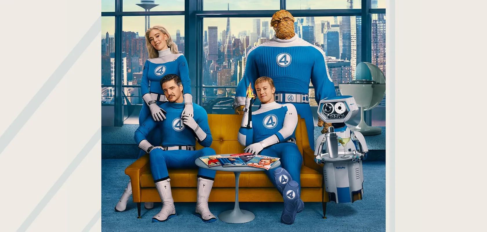 Official Marvel artwork for The Fantastic Four: First Steps featuring the First Family.