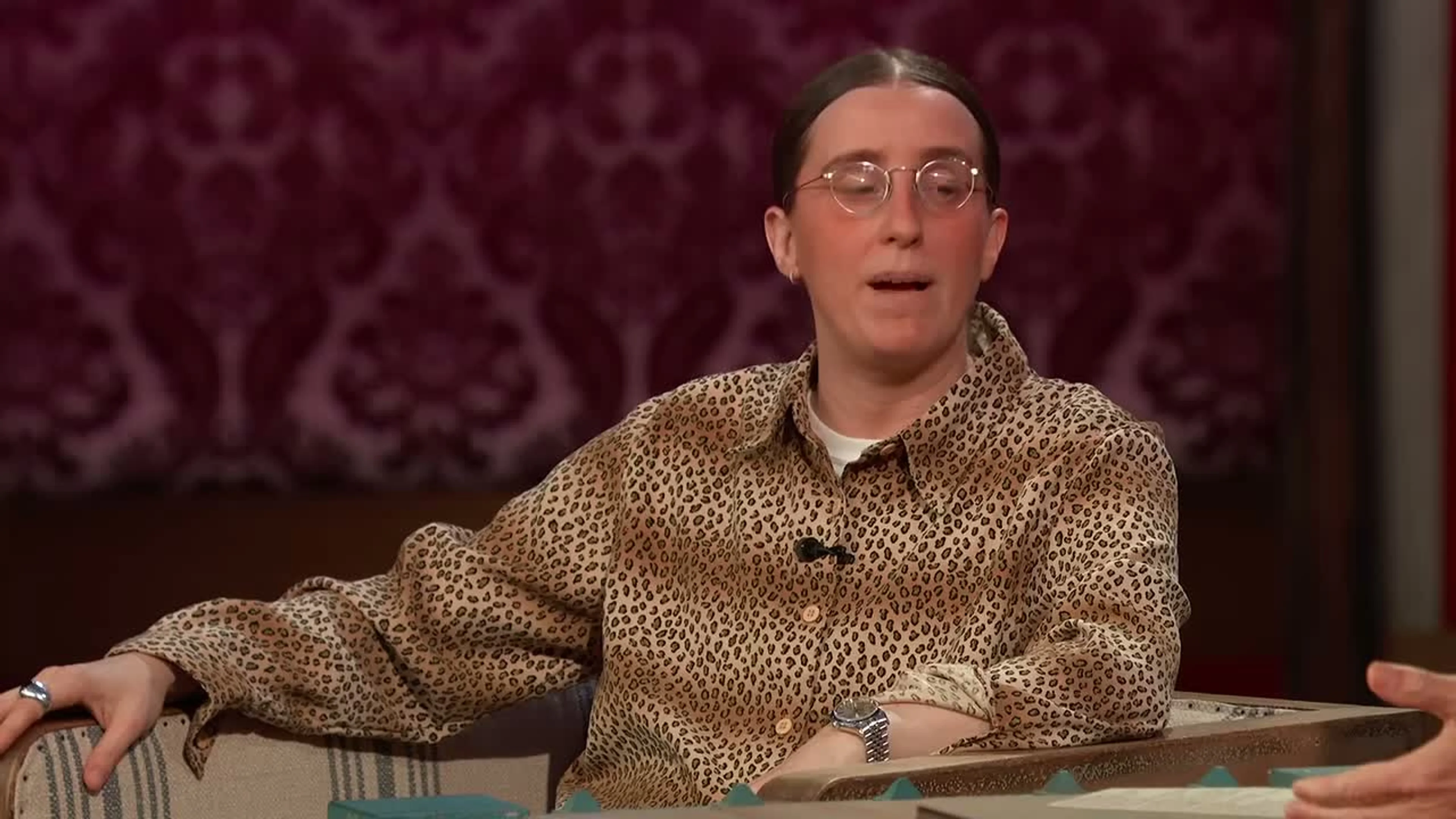 Robby Hoffman begins her story about her mother’s emergency phone on Jimmy Kimmel Live.