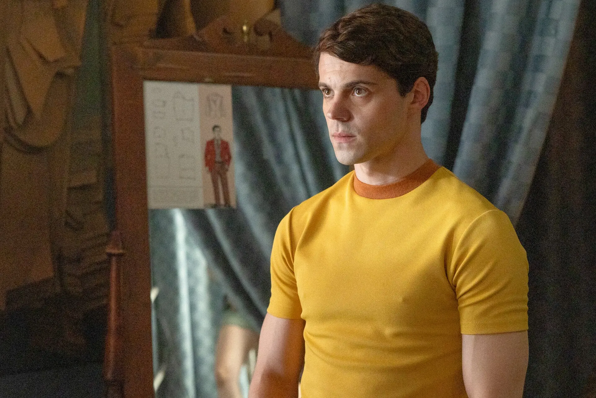 Javier Morgade as young Raphael stands in a yellow shirt in A Day Like No Other.