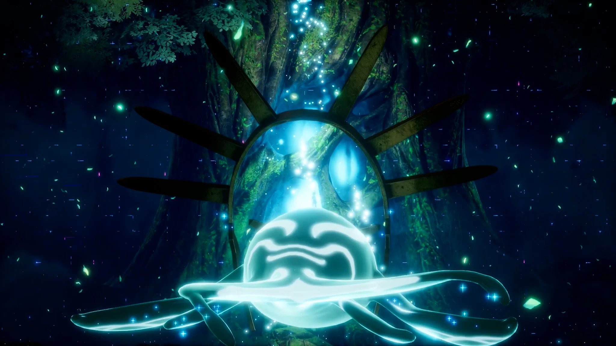 A glowing entrance inside the World Tree in Palworld 1.0.