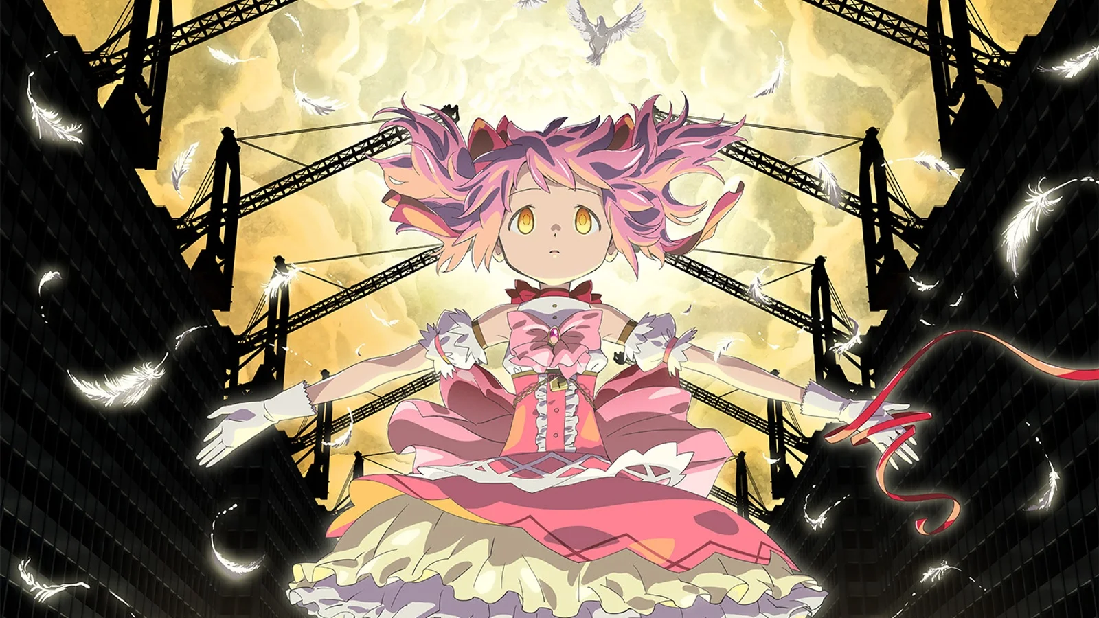 Madoka Kaname stands beneath a bright sky in official Walpurgisnacht Rising artwork.