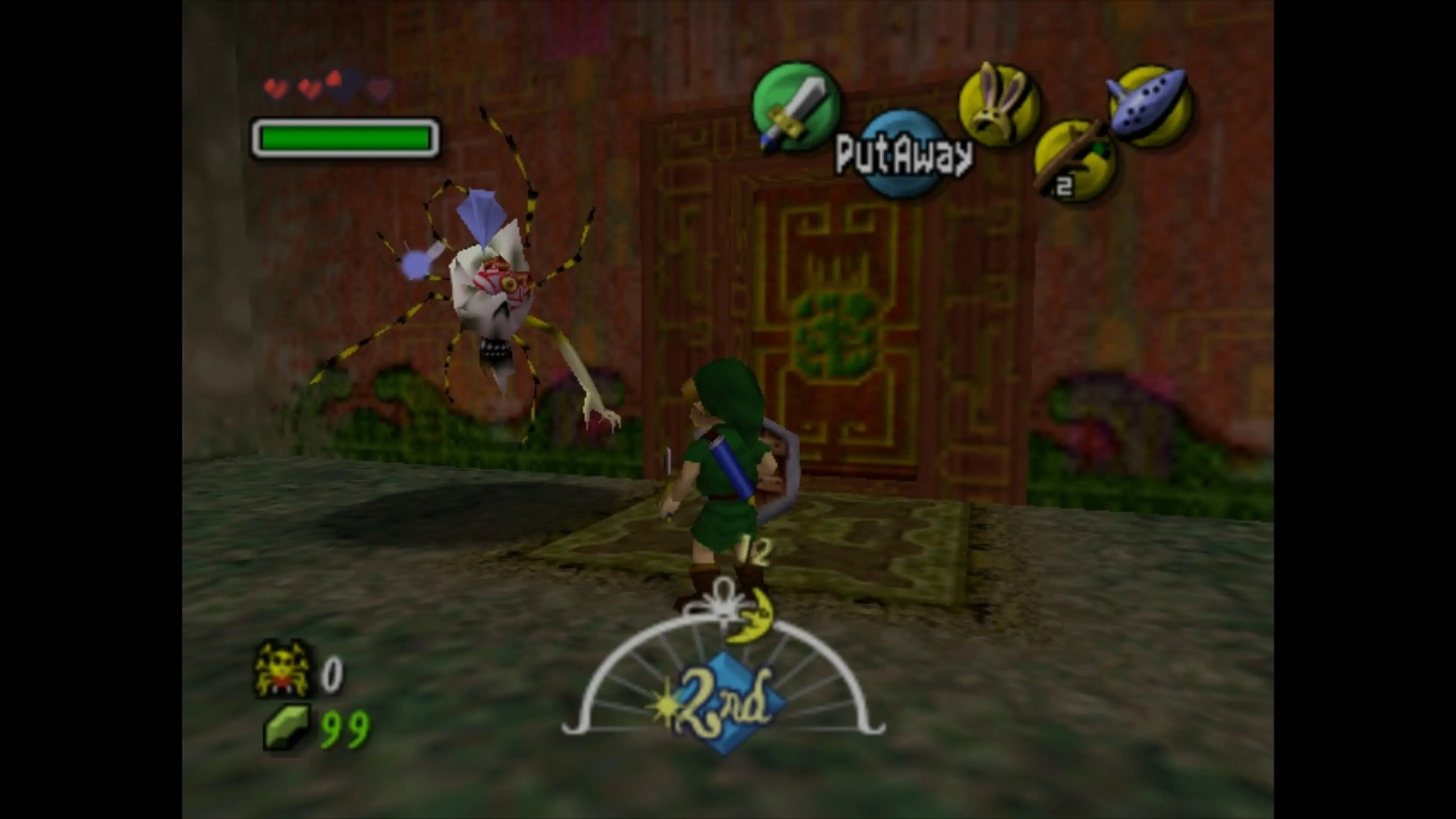 Link in a dungeon in Majora's Mask, shown in Nintendo's Virtual Console re-release.