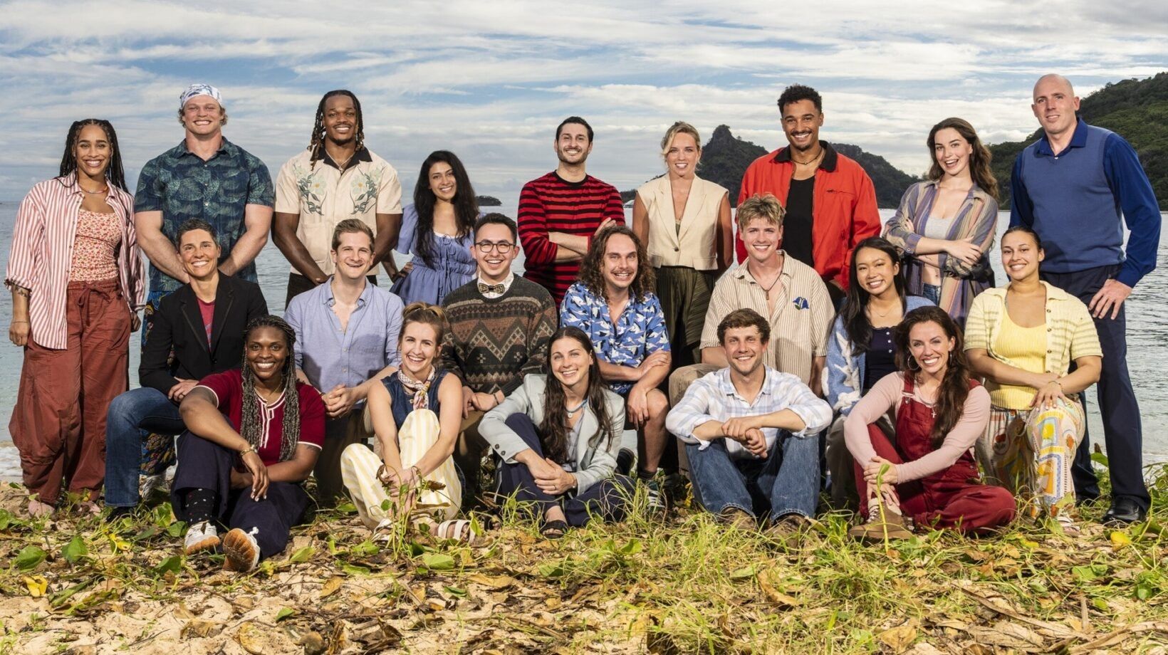 Official group portrait of the 21 Survivor season 51 contestants.