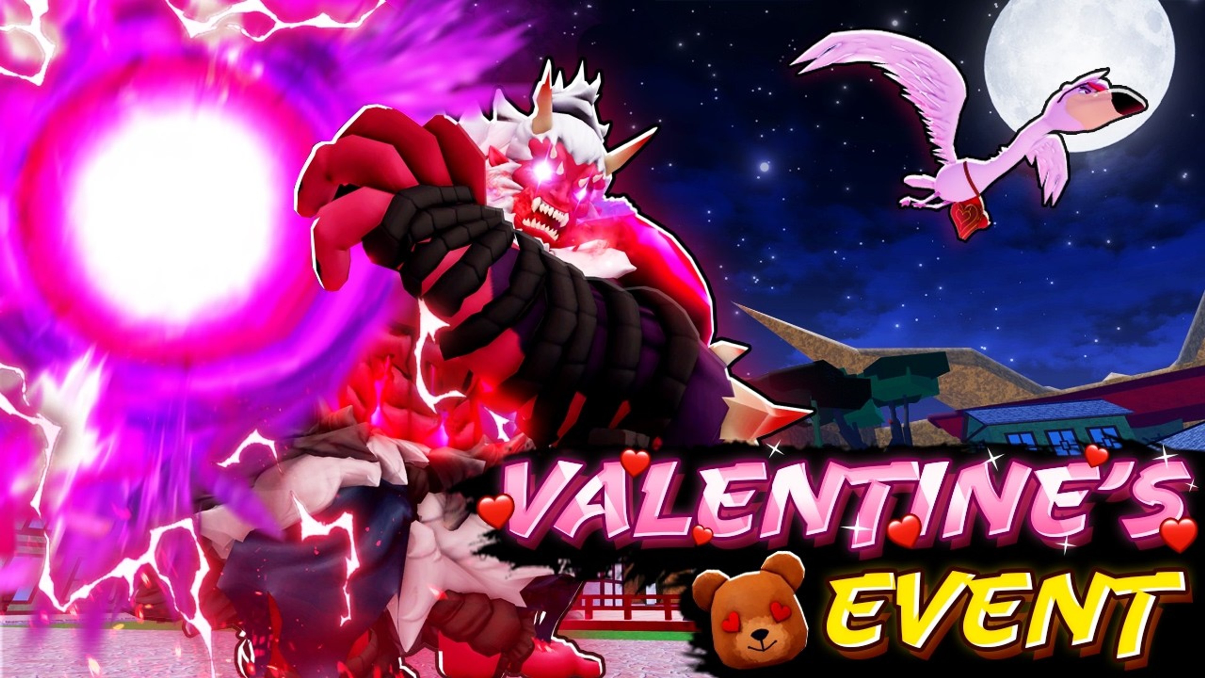 Official Blox Fruits Fiend Yeti showcase artwork from the Valentine event.