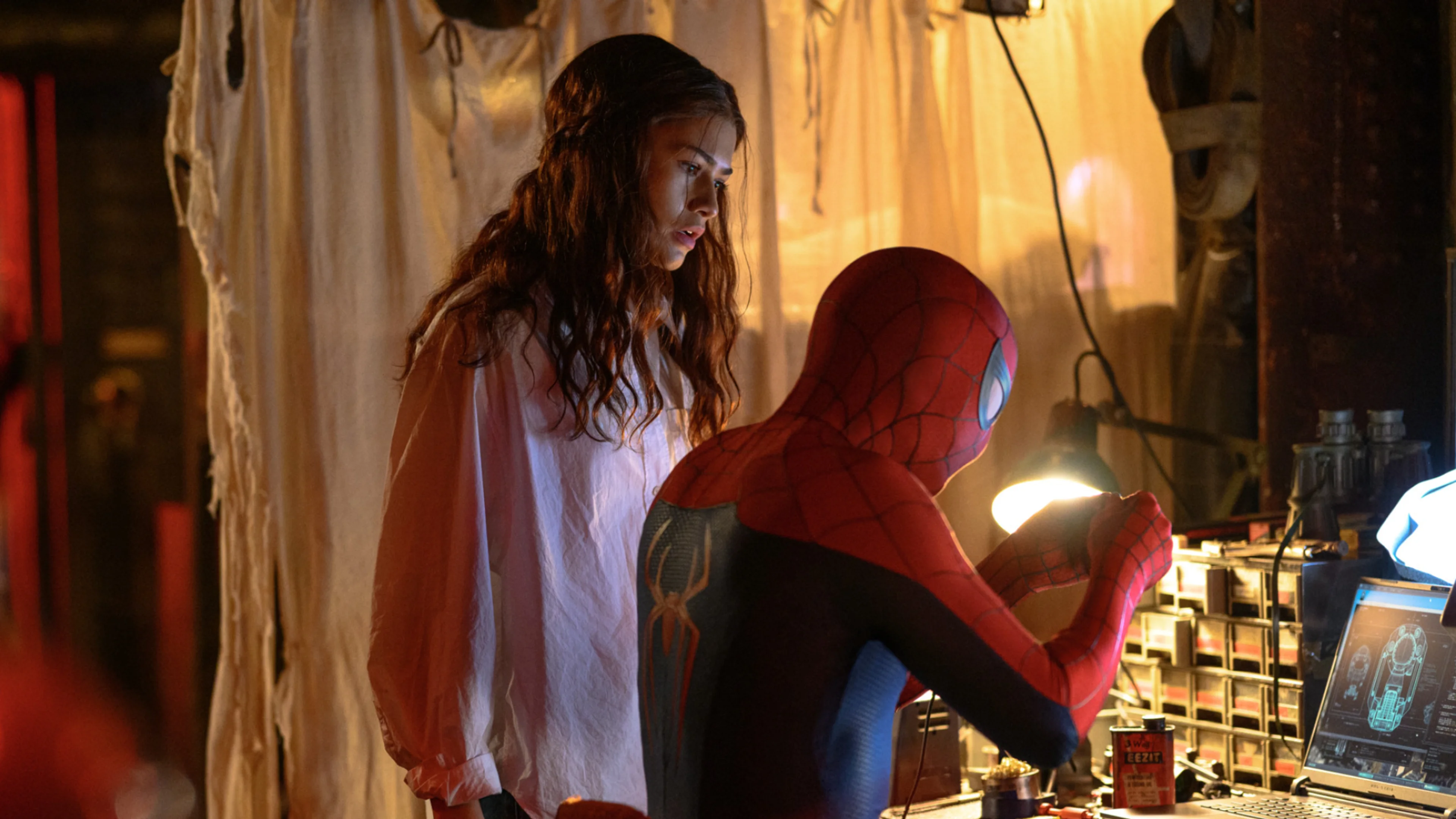 Zendaya as MJ stands beside Spider-Man in Spider-Man: Brand New Day.