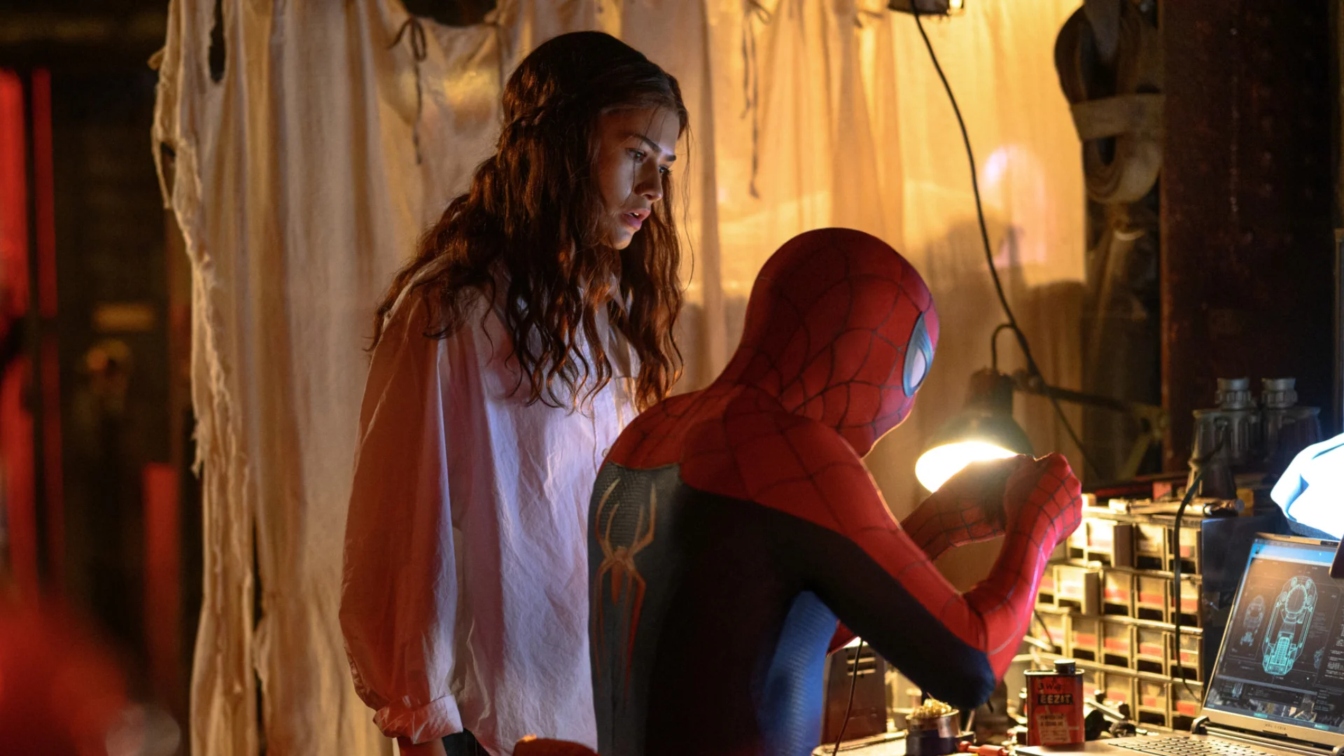 Zendaya as MJ stands beside Spider-Man in Spider-Man: Brand New Day.