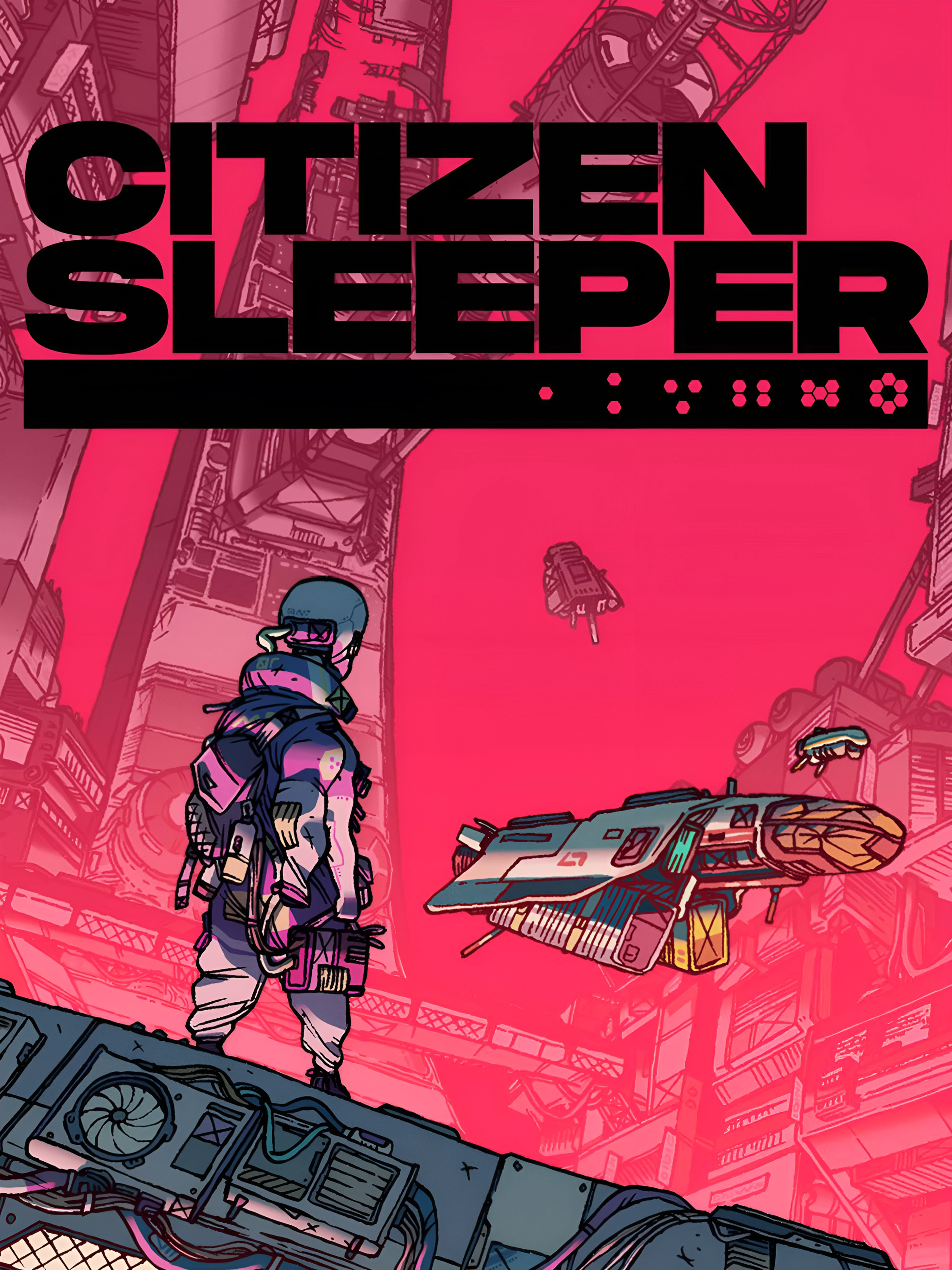 Official Citizen Sleeper poster with a Sleeper in red science-fiction art and the title.