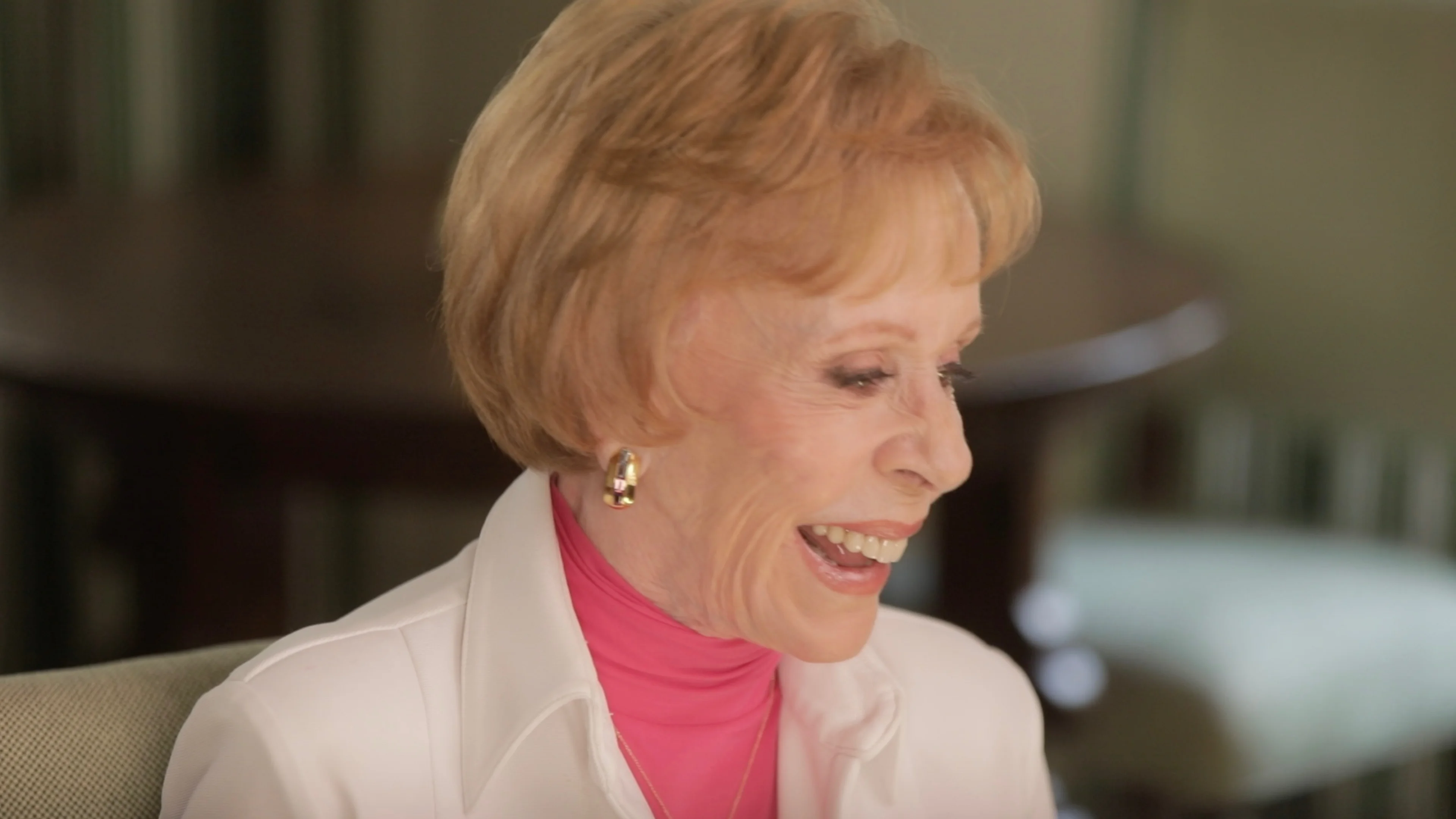 Carol Burnett smiles during an interview for Bob Mackie: Naked Illusion.