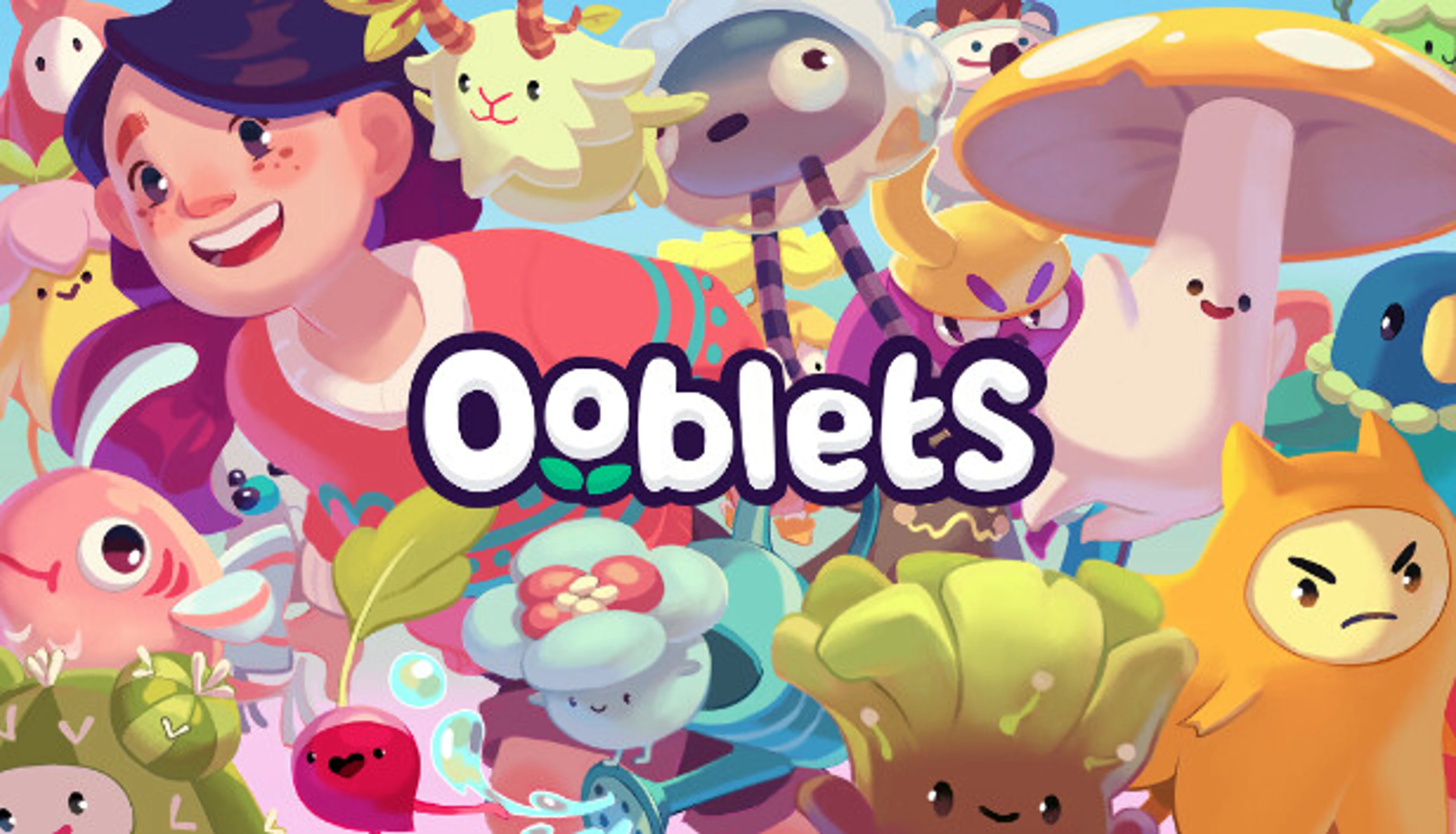 Official Ooblets cover showing small creatures and a colorful town.