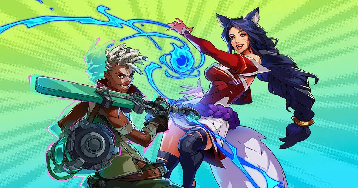 Two 2XKO champions face off in colorful official artwork.